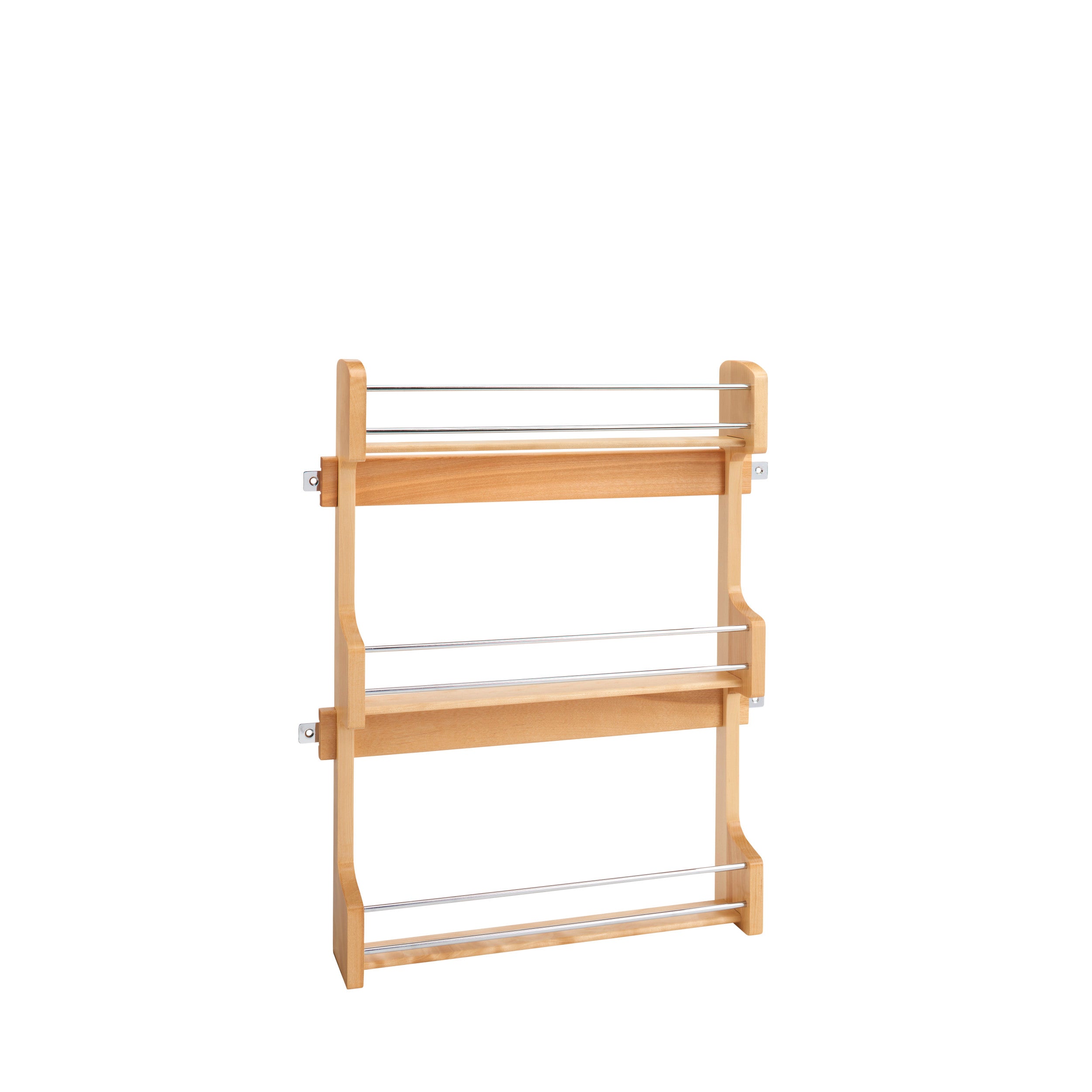 21 in Cabinet Door mount Wood 3-Shelf Spice Rack Natural  16.5 in (419 mm) W x 3.13 in (80 mm) D x 21.25 in (540 mm) H