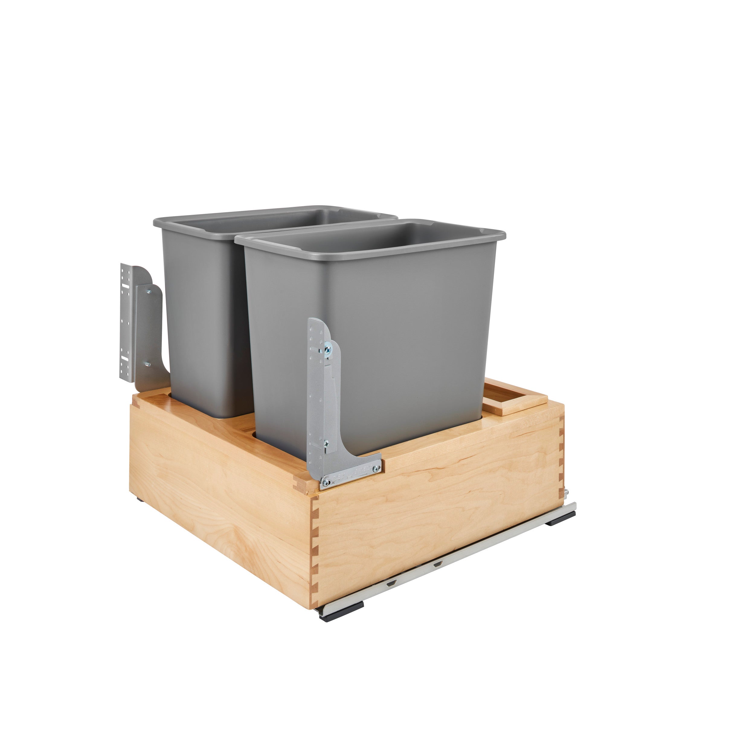 Double 30 Qrt Pull-Out Waste Container Natural  20.97 in (533 mm) W x 22.25 in (565 mm) D x 19.63 in (499 mm) H