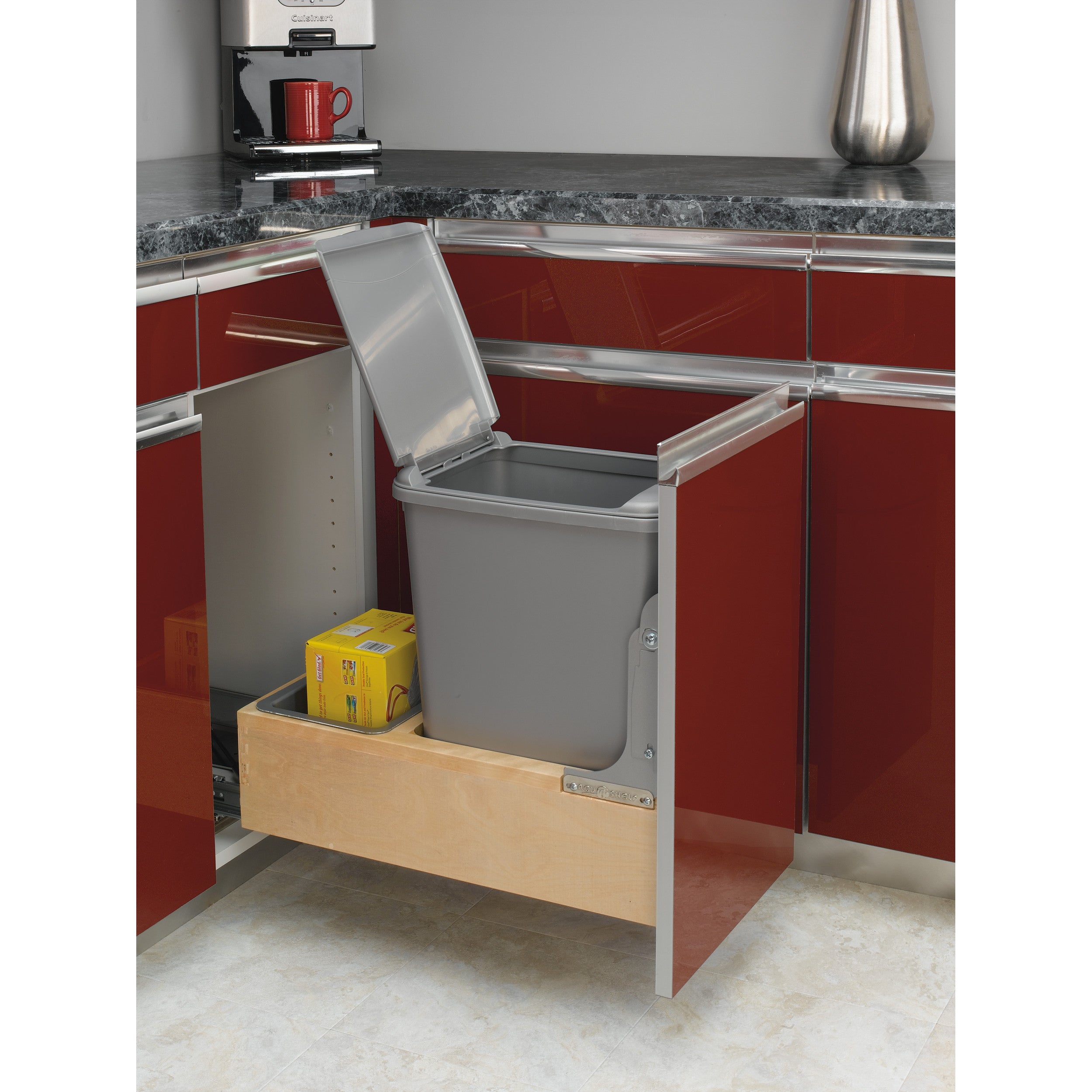35 Qrt Pull-Out Waste Container Natural  12 in (305 mm) W x 21.75 in (552 mm) D x 19.25 in (489 mm) H