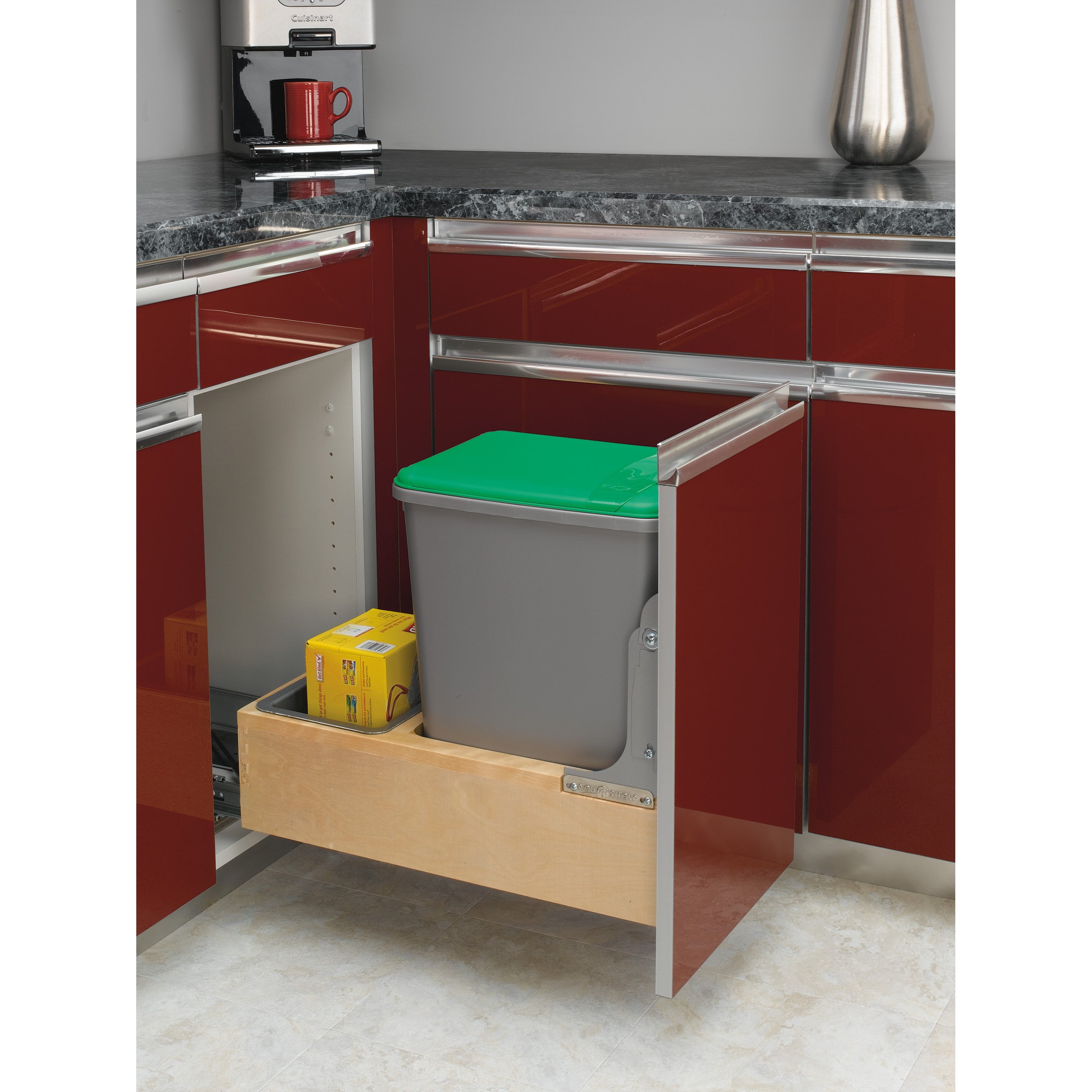 35 Qrt Pull-Out Waste Container Natural  12 in (305 mm) W x 21.75 in (552 mm) D x 19.25 in (489 mm) H