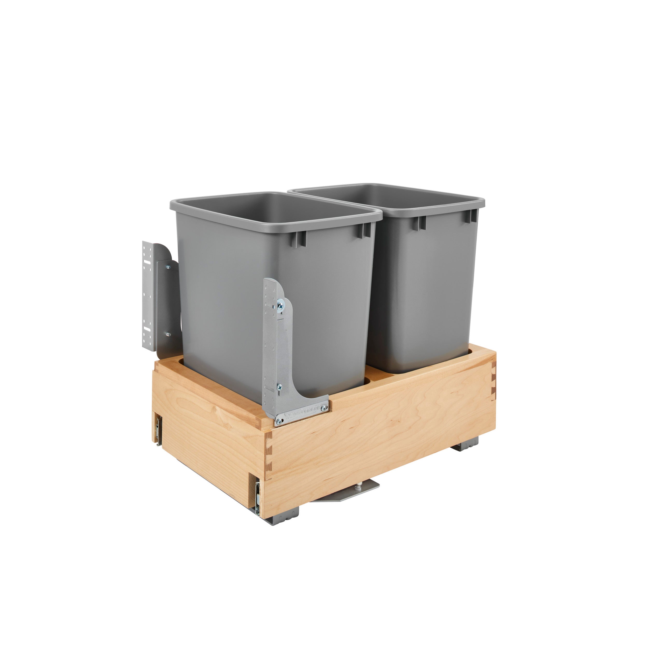 Double 35 Qrt Pull-Out Waste Container Natural  14.25 in (362 mm) W x 21.75 in (552 mm) D x 19.25 in (489 mm) H