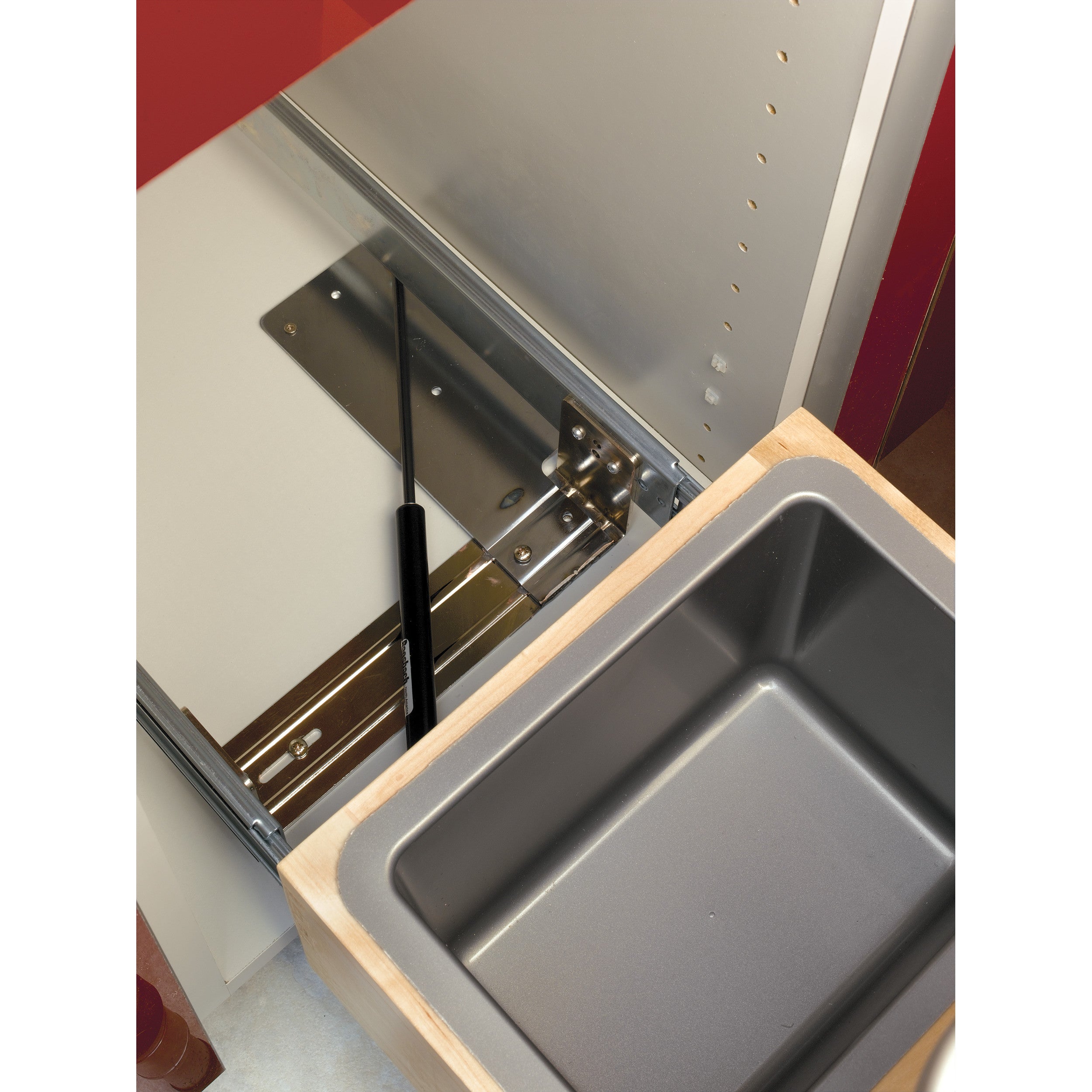 Double 35 Qrt Pull-Out Waste Container Natural  14.25 in (362 mm) W x 21.75 in (552 mm) D x 19.25 in (489 mm) H