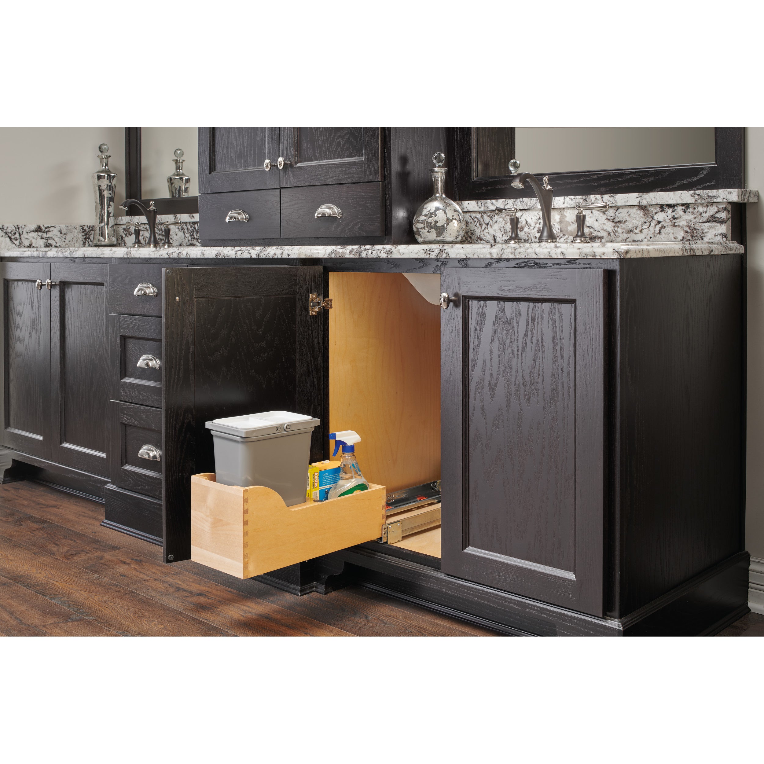 Vanity Depth 8L Pull-Out Waste Container Natural  8.63 in (219 mm) W x 18.56 in (471 mm) D x 13.94 in (354 mm) H