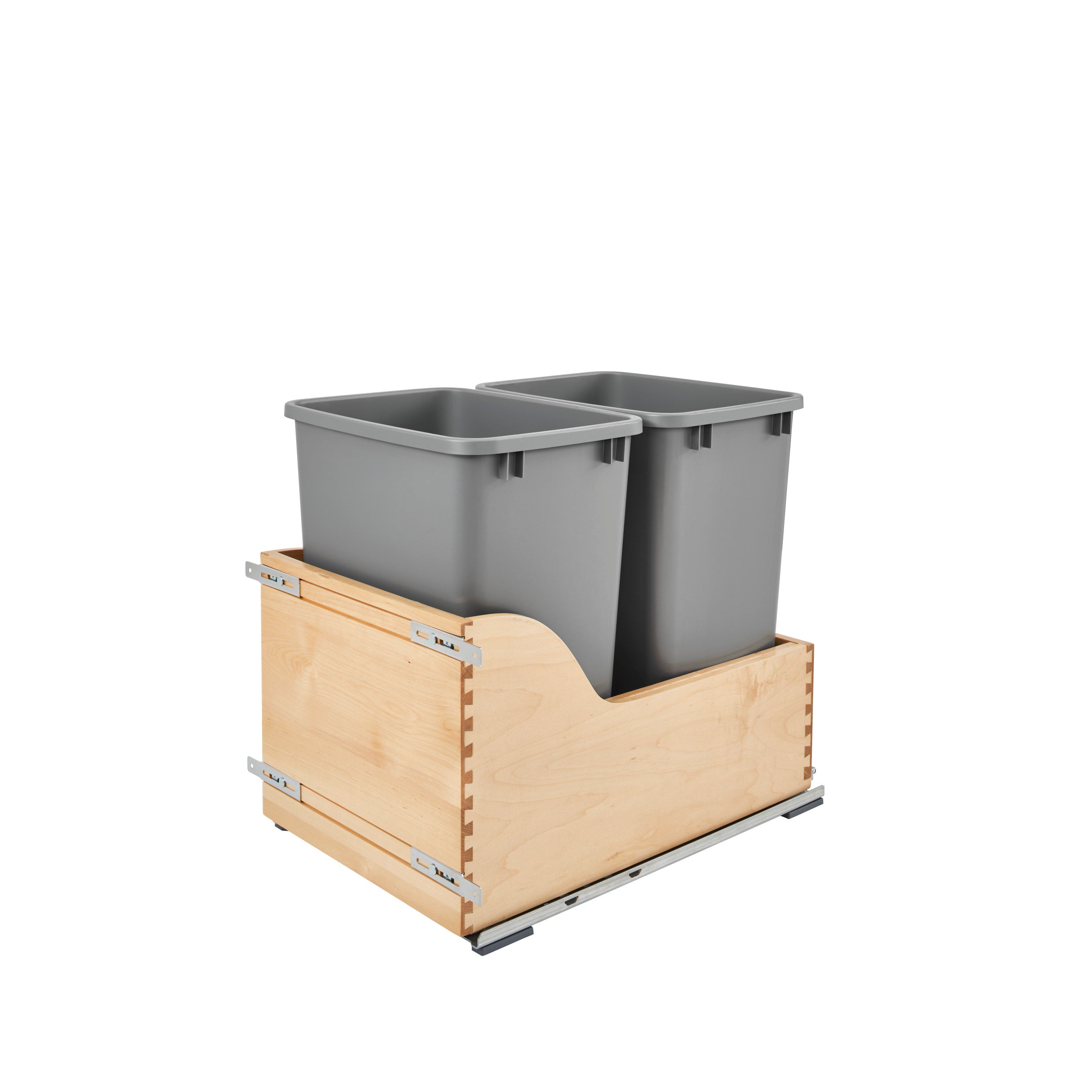 Double 35 Qrt Pull-Out Waste Container Natural  15 in (381 mm) W x 21.75 in (552 mm) D x 20.38 in (518 mm) H