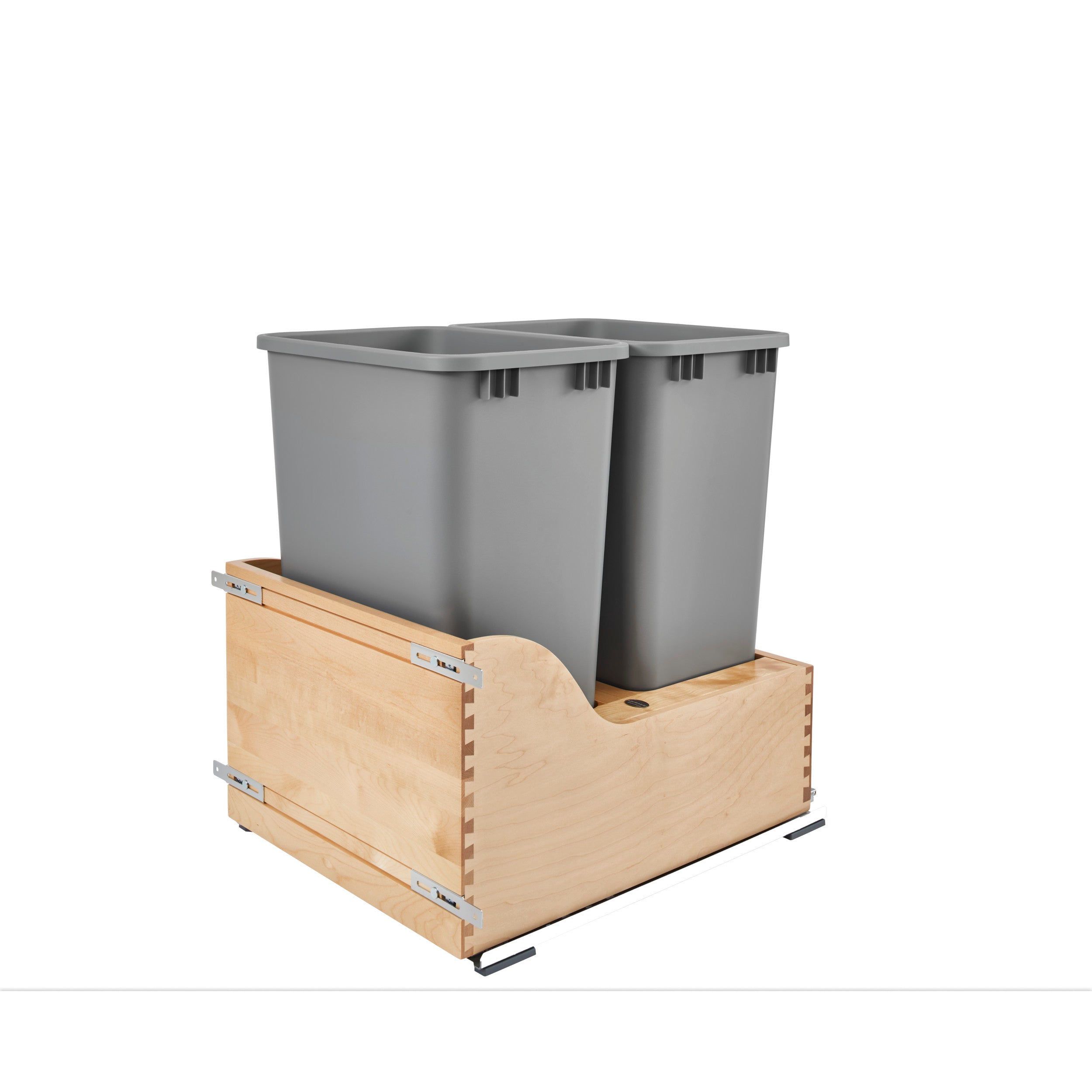 Double 50 Qrt Bottom mount Waste Container Natural  18 in (457 mm) W x 21.75 in (552 mm) D x 24.25 in (616 mm) H