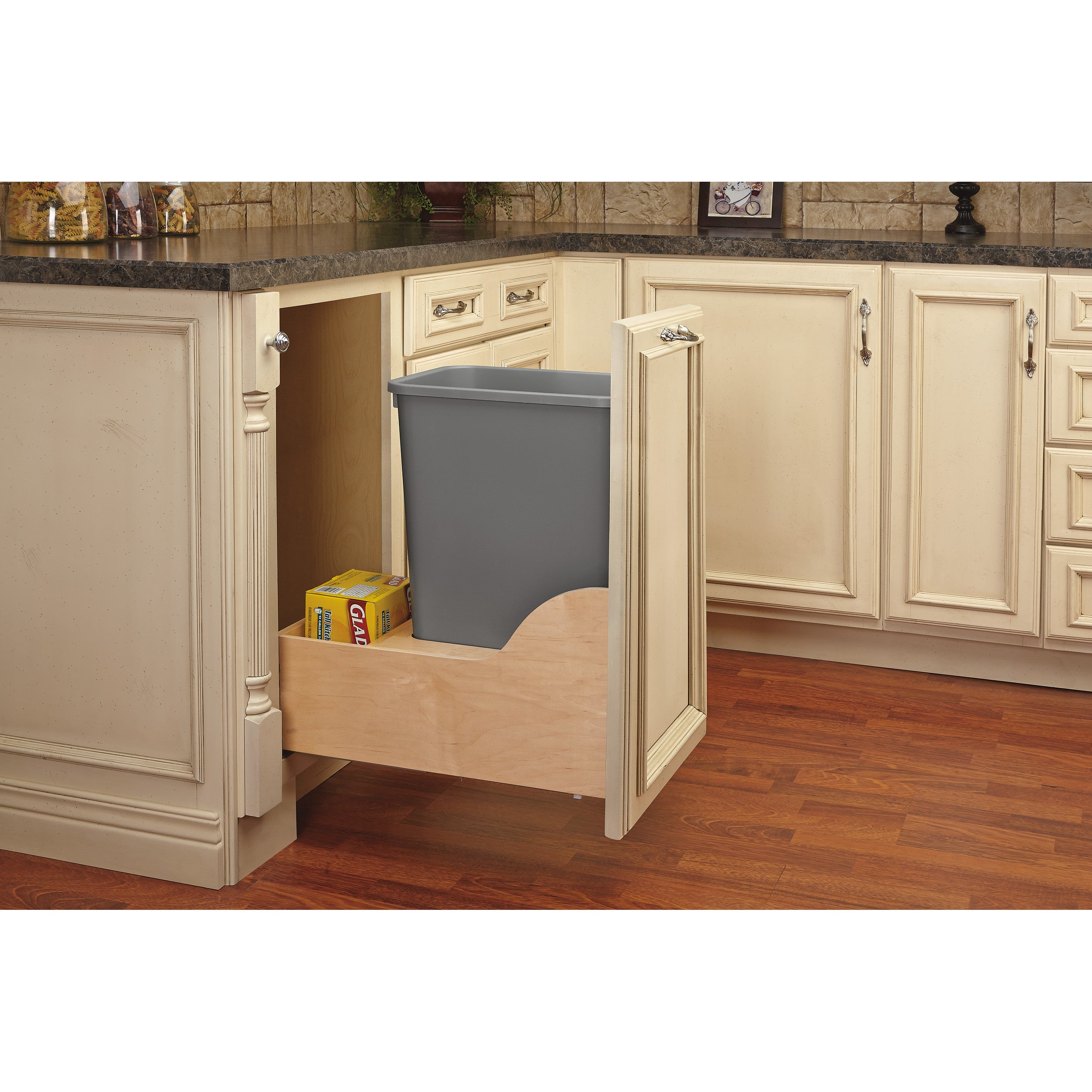 Servo 50 Qrt Pull-Out Waste Container Natural  12 in (305 mm) W x 22.5 in (572 mm) D x 23.38 in (594 mm) H