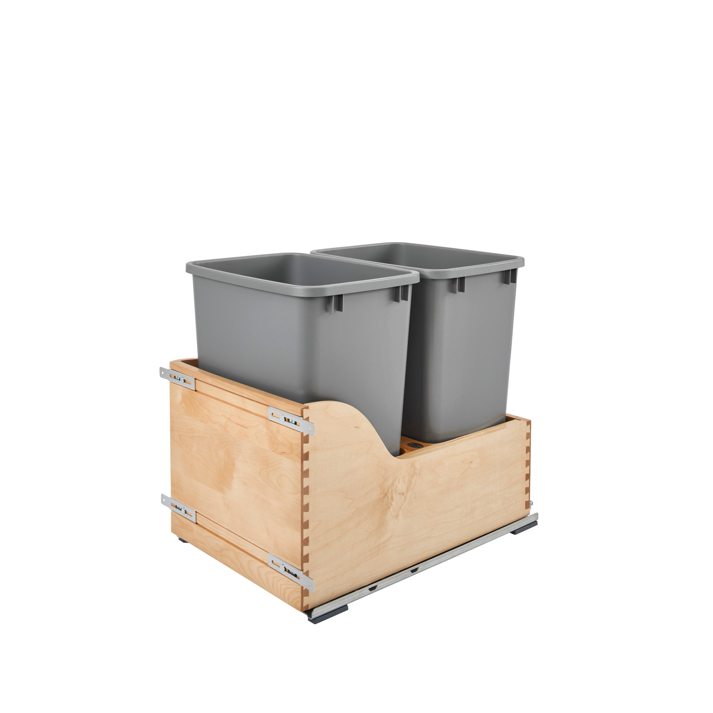 Servo Double 35 Qrt Pull-Out Waste Container Natural  15 in (381 mm) W x 22.5 in (572 mm) D x 23.38 in (594 mm) H