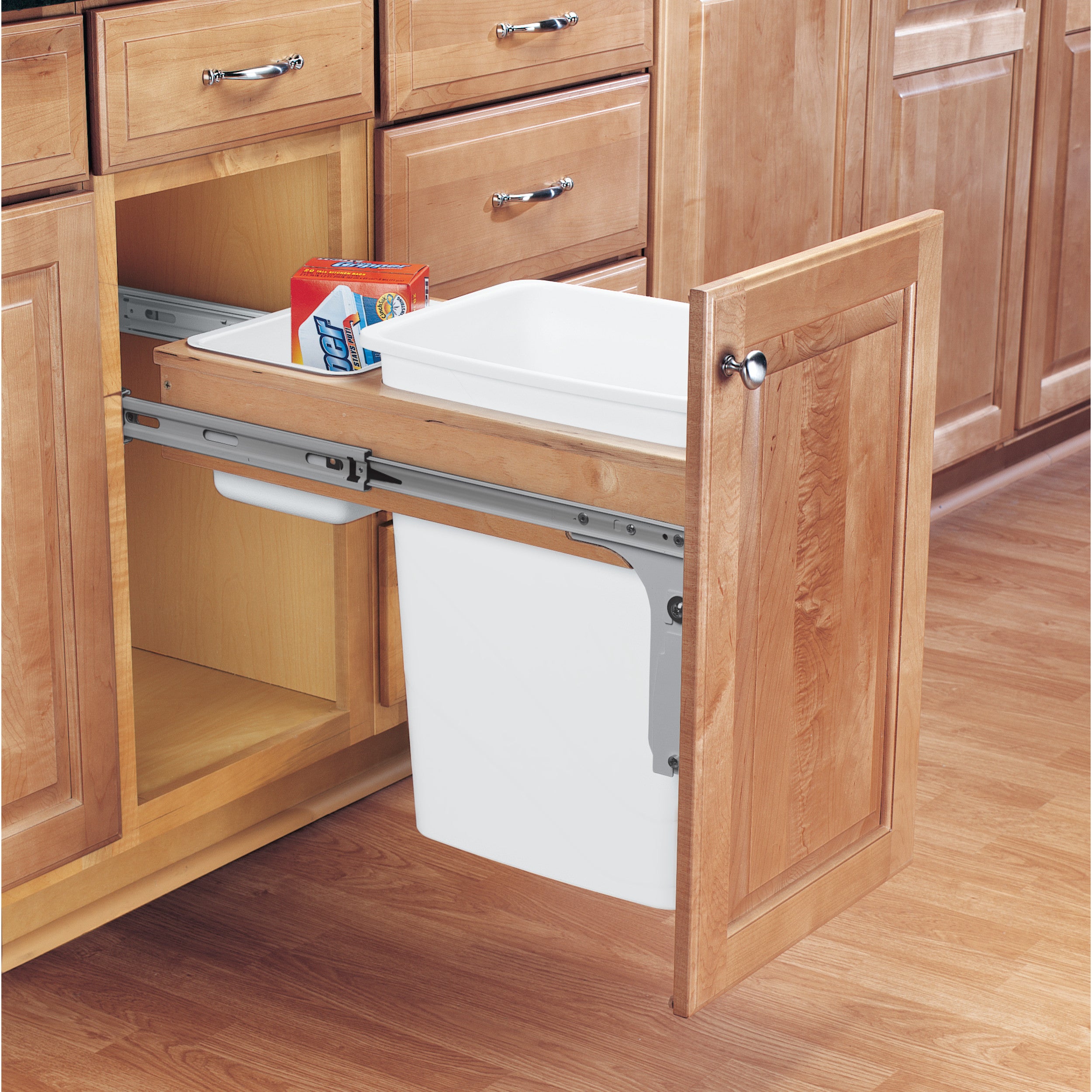 35 Qrt Top mount Waste Container (1-5/8" faceframe) Natural  11.75 in (298 mm) W x 22.75 in (578 mm) D x 17.88 in (454 mm) H