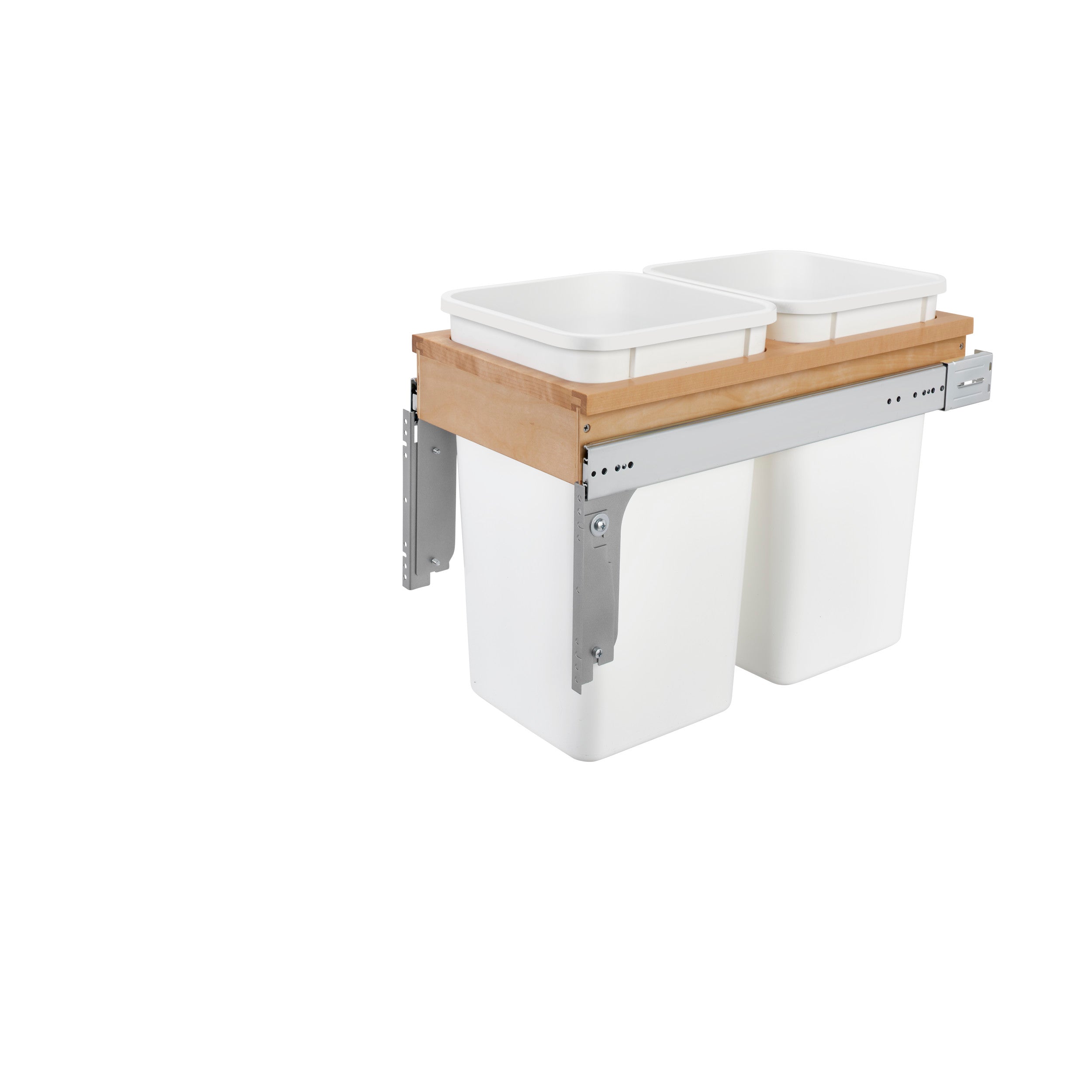 Double 27 Qrt Top mount Waste Container (Full-access) Natural  13.5 in (343 mm) W x 23.25 in (591 mm) D x 17.75 in (451 mm) H