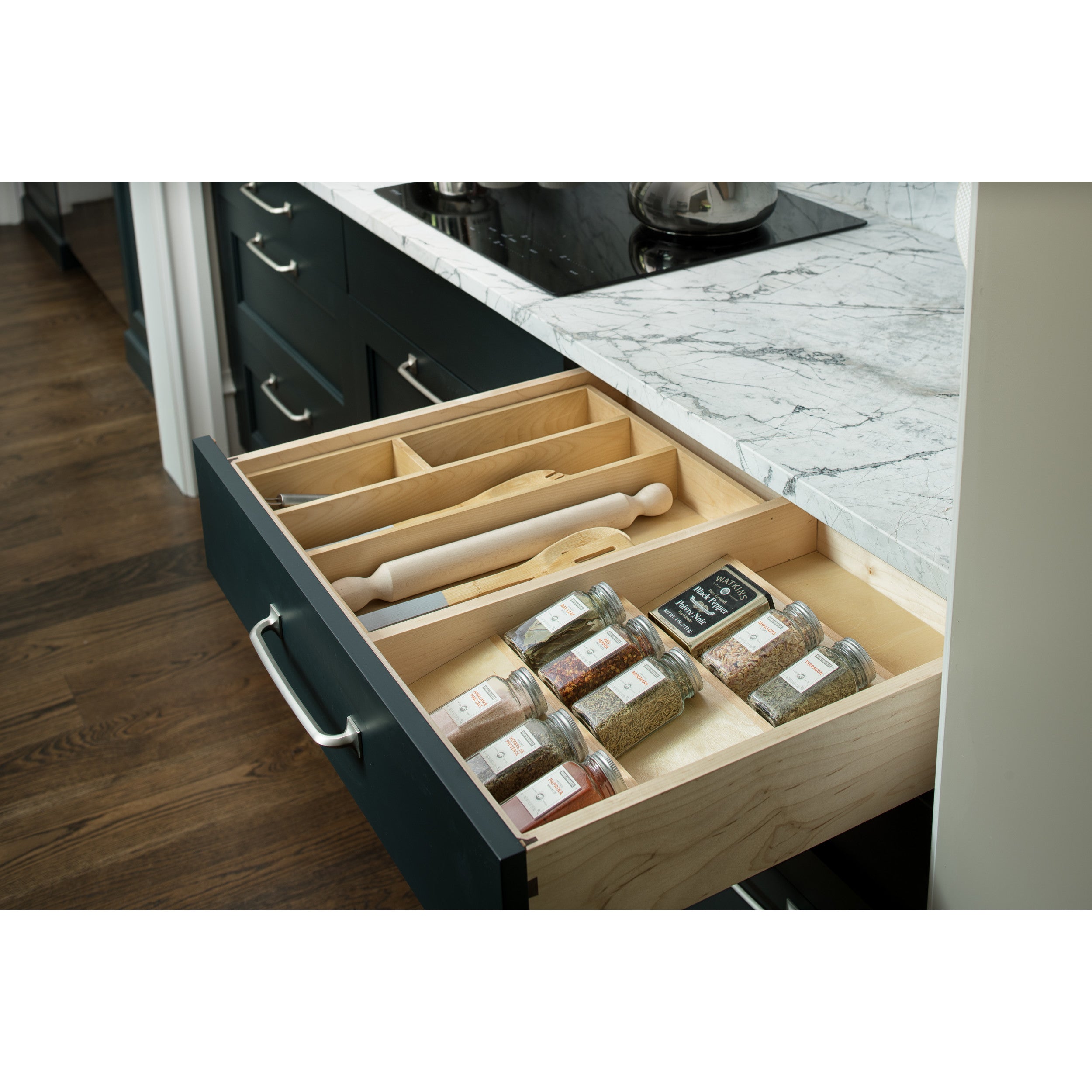 Tall Wood Divider for Drawer Organizers Natural  0.5 in (13 mm) W x 22 in (559 mm) D x 2.9 in (74 mm) H