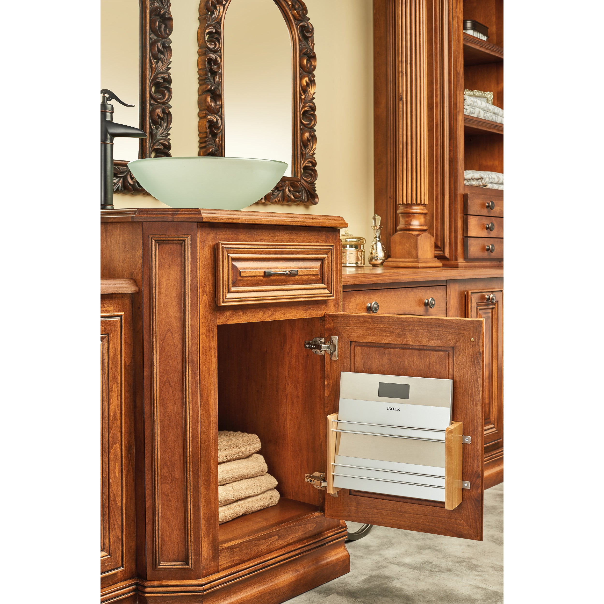 18 in Medium Door mount Foil Rack Natural  13.13 in (334 mm) W x 4 in (102 mm) D x 8 in (203 mm) H