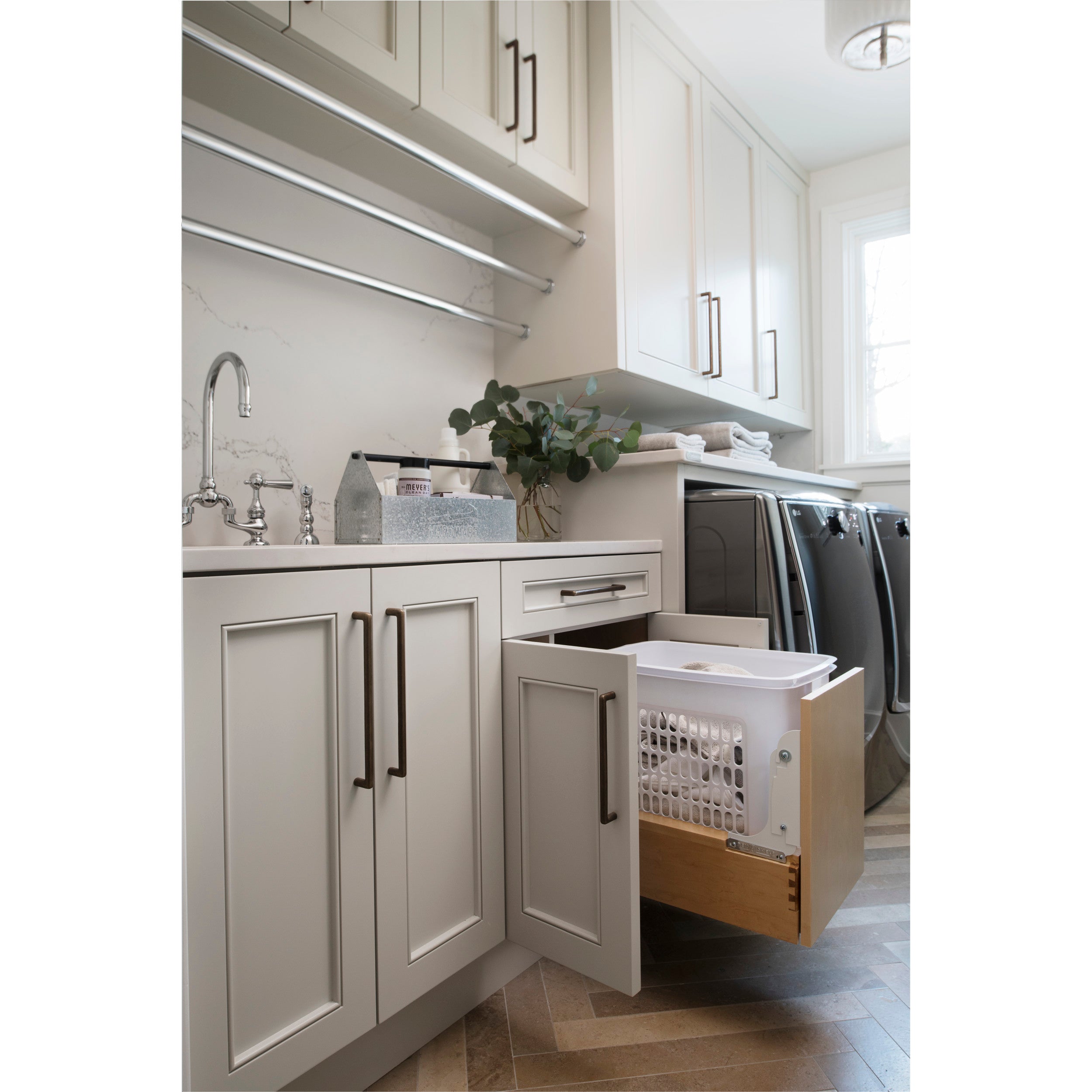 Bottom Mount Pull-Out Hamper with Rev-A-
