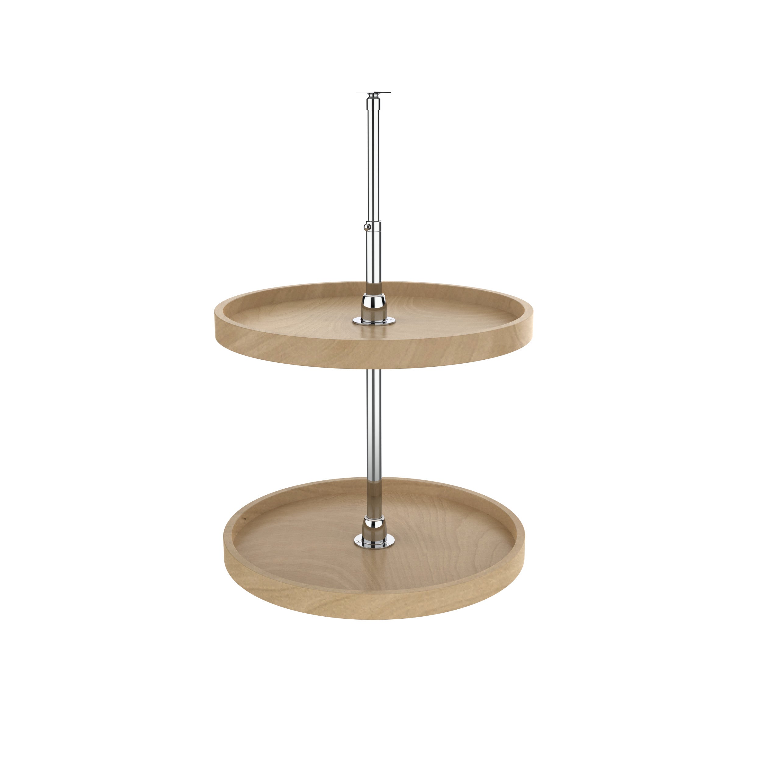 20 in Wood Full Circle Lazy Susans 2-Shelf Natural  20 in (508 mm) W x 20 in (508 mm) D x 26 in (660 mm) H