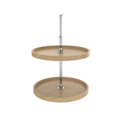 22 in Wood Full Circle Lazy Susans 2-Shelf Natural  22 in (559 mm) W x 22 in (559 mm) D x 26 in (660 mm) H