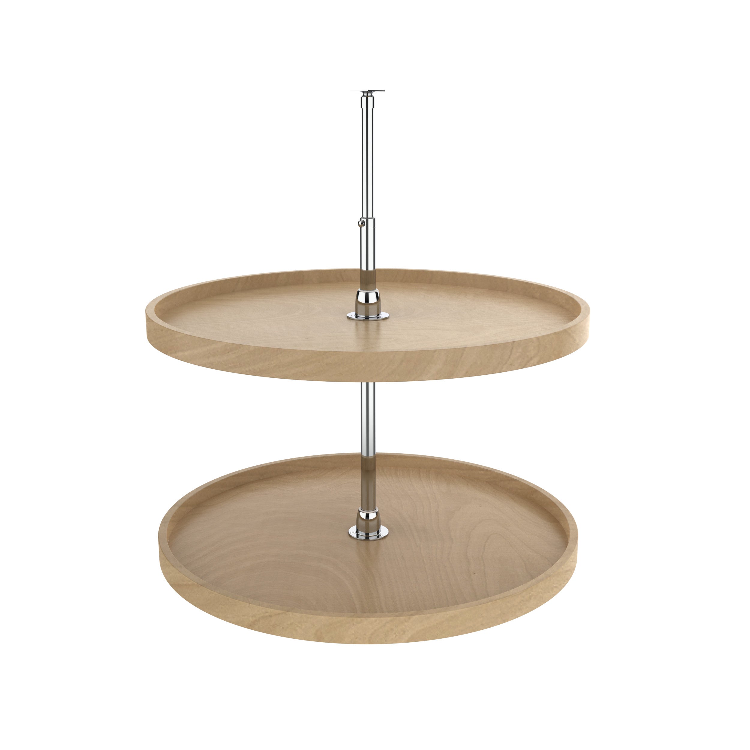 28 in Wood Full Circle Lazy Susans 2-Shelf Natural  28 in (711 mm) W x 28 in (711 mm) D x 26 in (660 mm) H