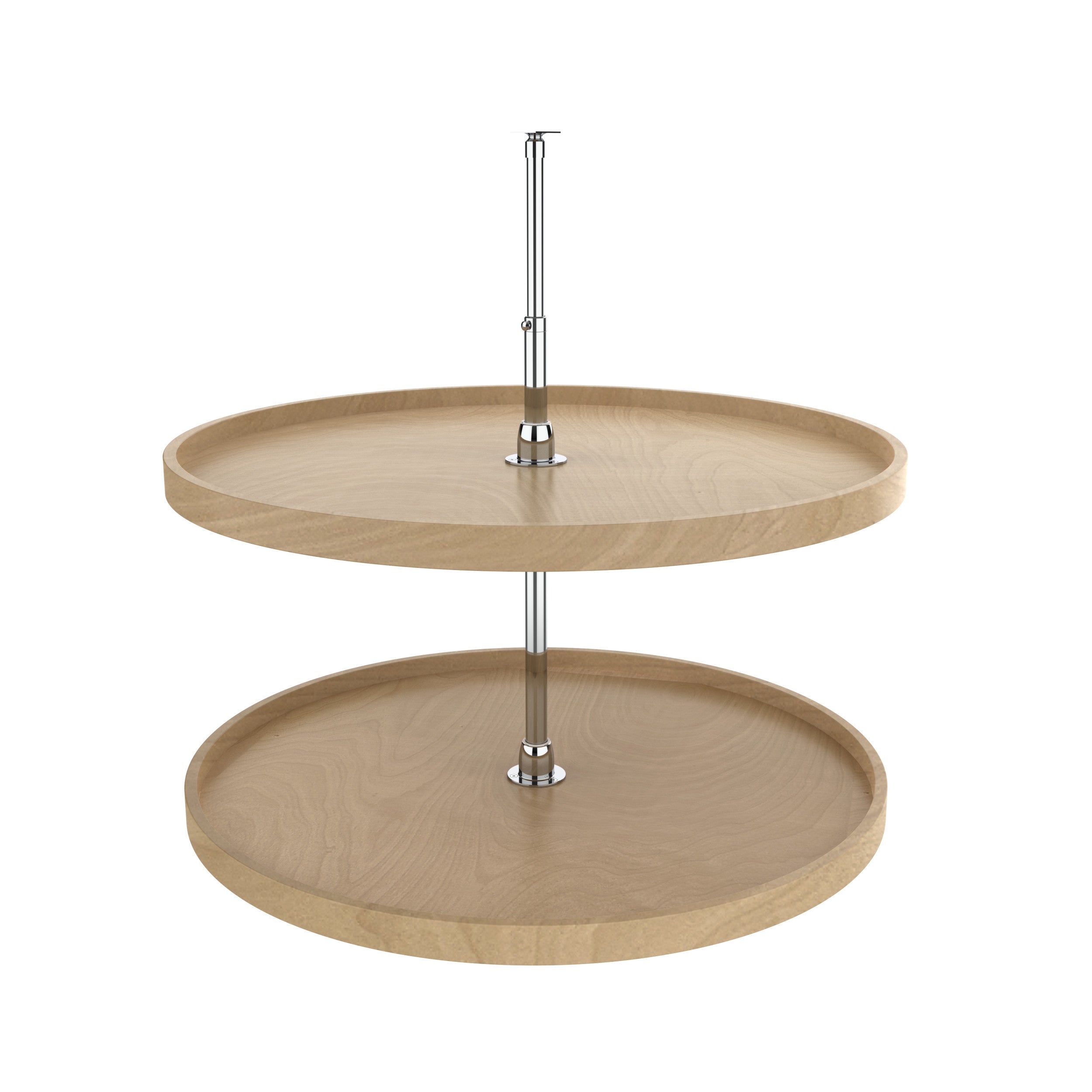 32 in Wood Full Circle Lazy Susans 2-Shelf Natural  32 in (813 mm) W x 32 in (813 mm) D x 26 in (660 mm) H