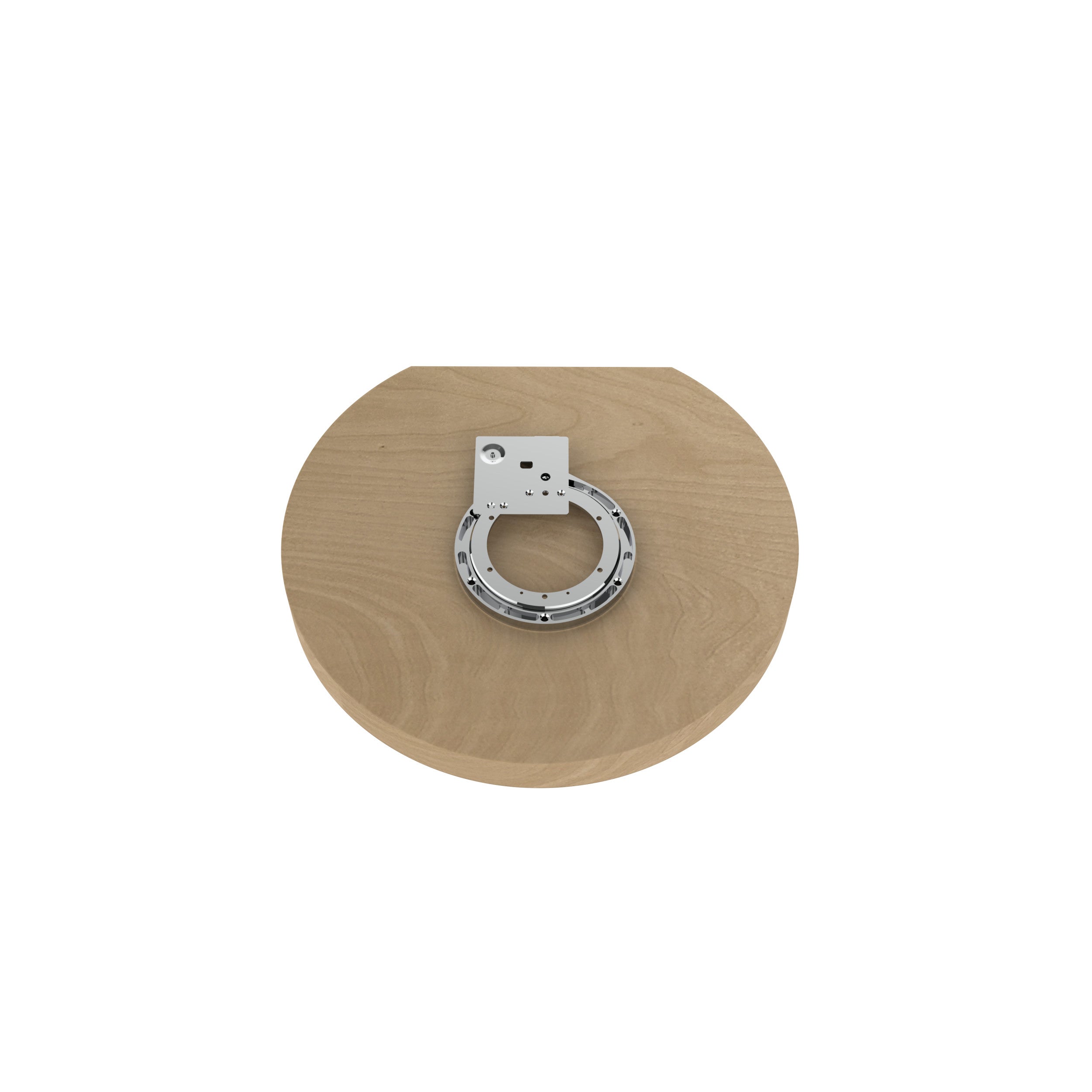 20 in Wood D-Shape Lazy Susan w/Swivel Bearing Natural  20 in (508 mm) W x 20 in (508 mm) D x 2.38 in (60 mm) H