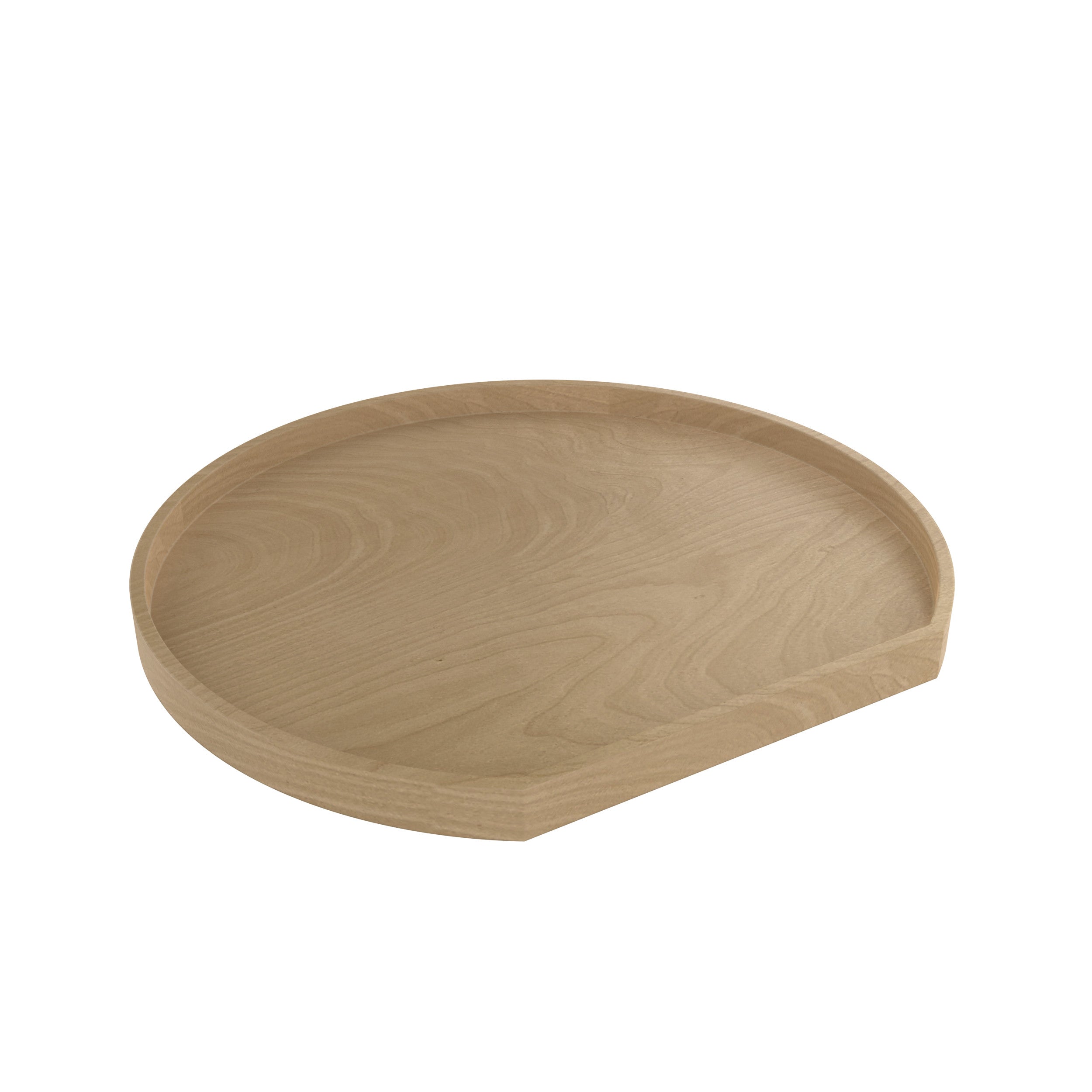 31 in Wood D-Shape Lazy Susan Shelf Only Natural  31 in (787 mm) W x 31 in (787 mm) D x 1.63 in (41 mm) H