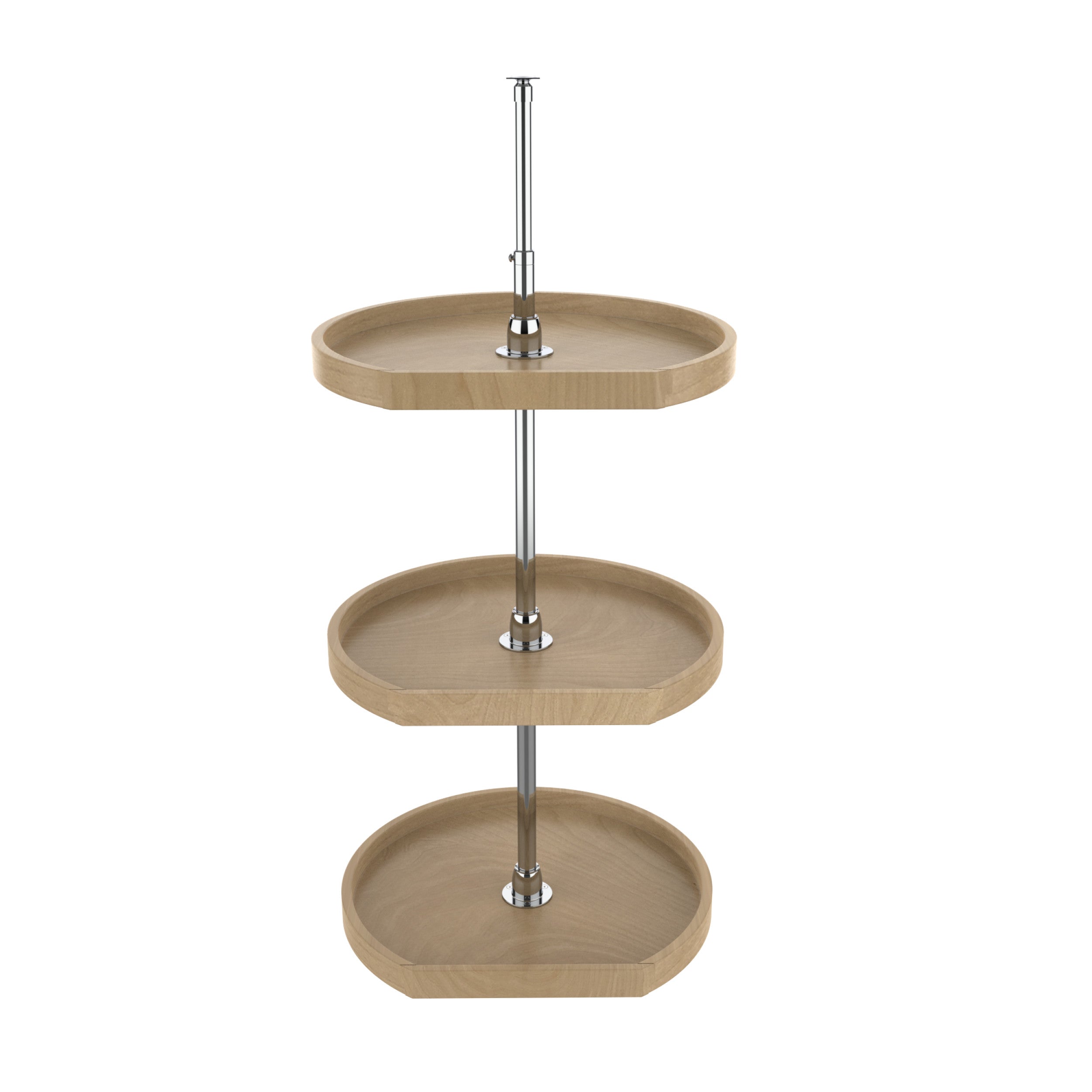 20 in Wood D-Shape Lazy Susans w/long post Natural  20 in (508 mm) W x 20 in (508 mm) D x 38 in (965 mm) H
