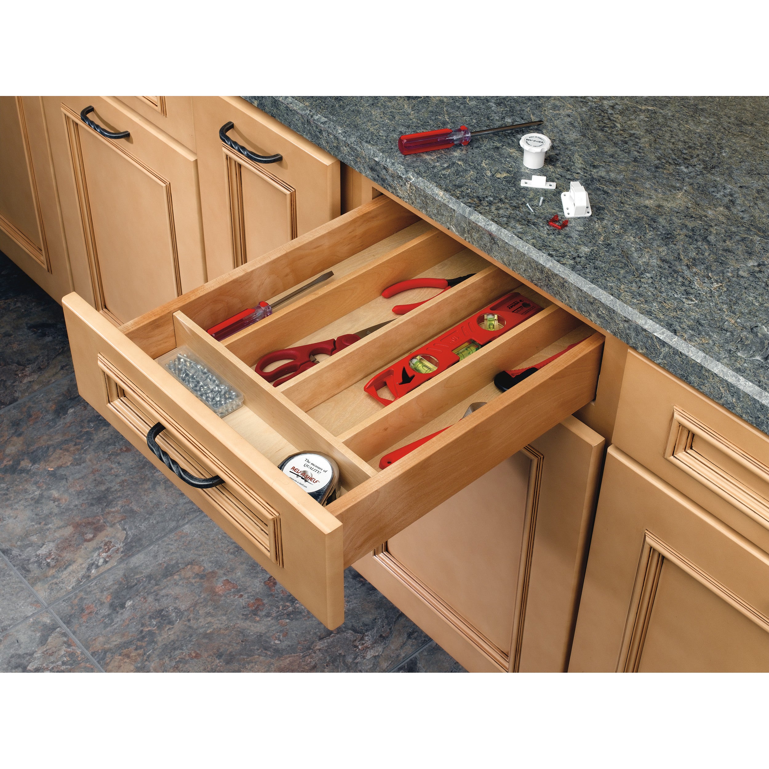 18.5 in Shallow Wood Utility Tray Insert Natural  18.5 in (470 mm) W x 22 in (559 mm) D x 2.38 in (60 mm) H