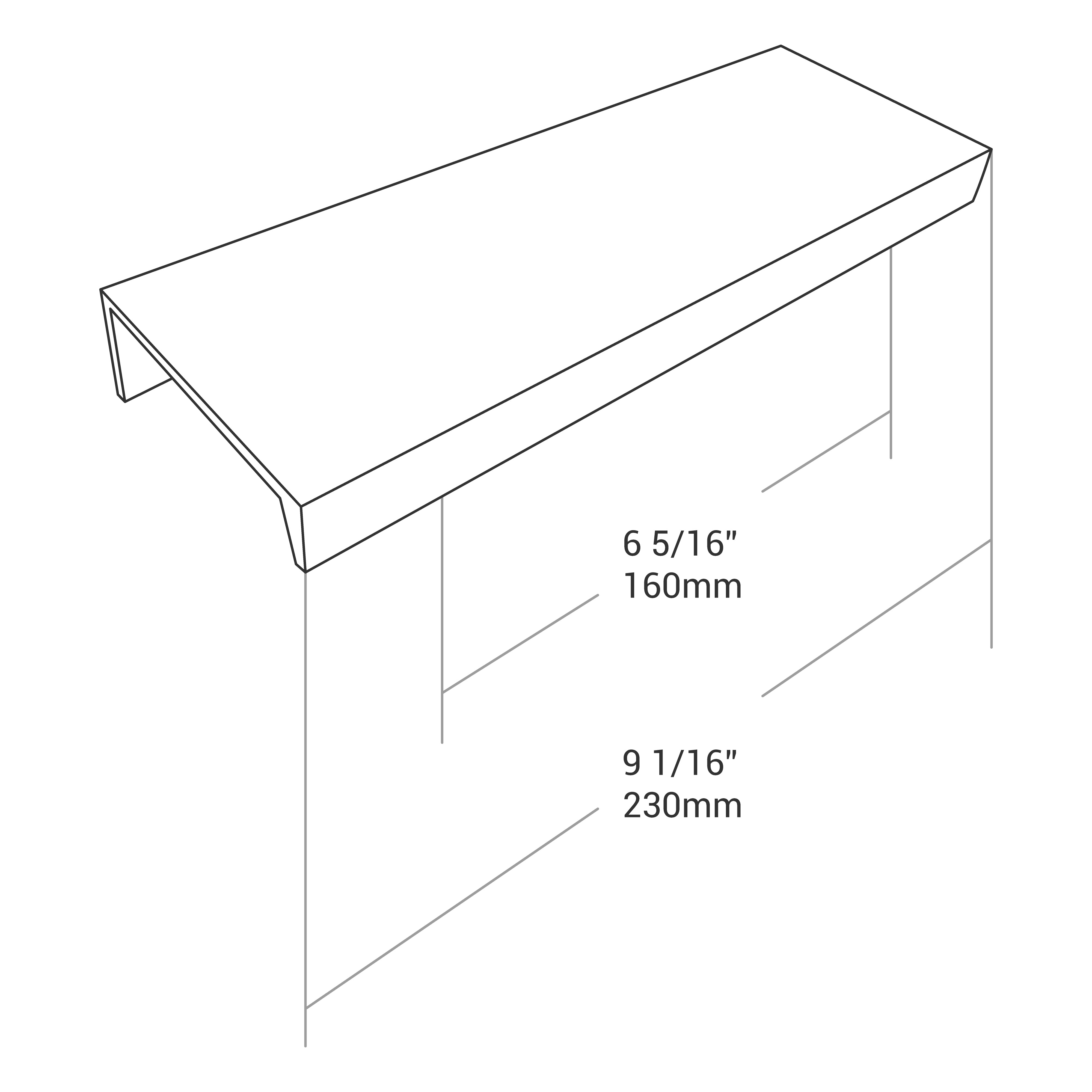 HANDLE FINGER TIP O/A 230MM MATT BLACK