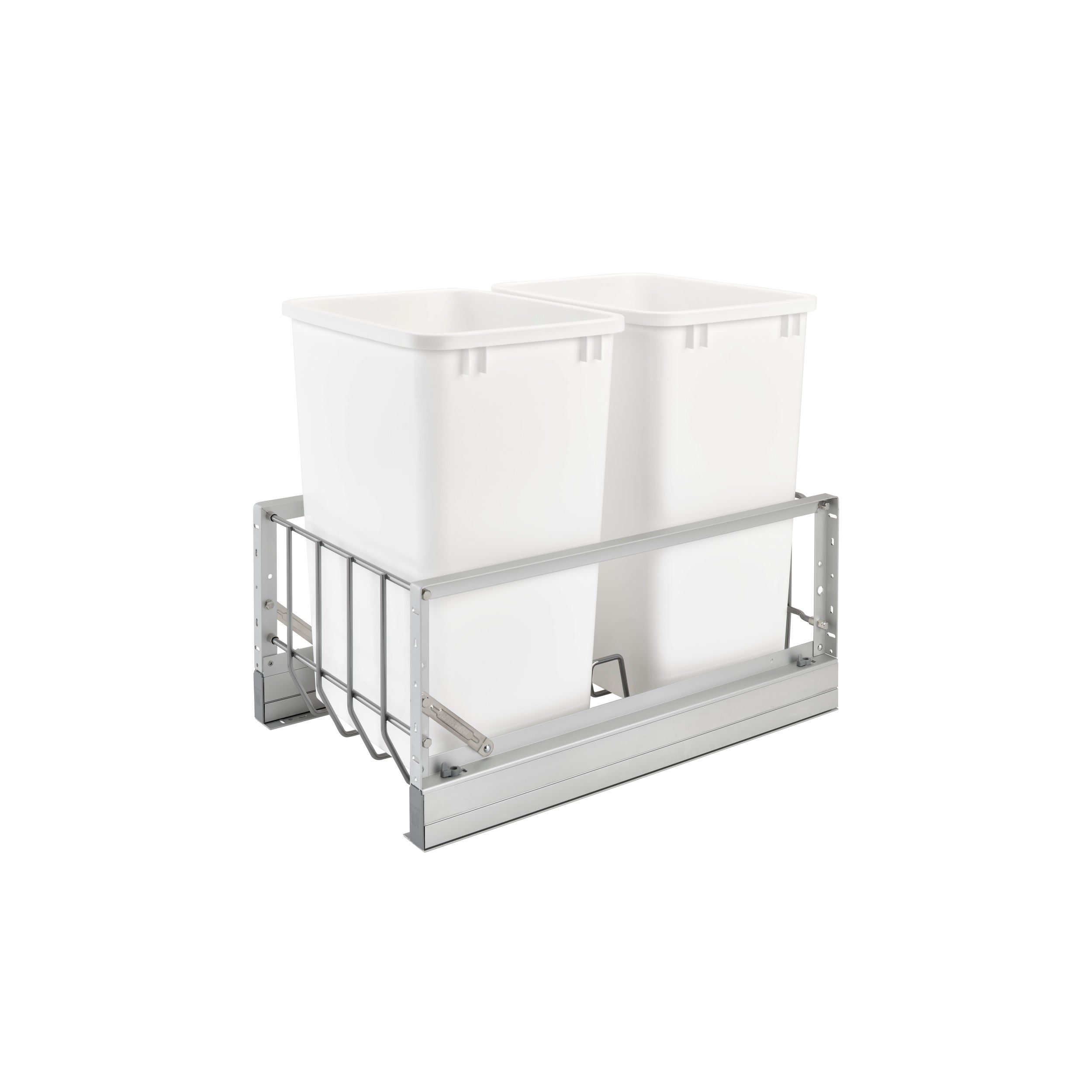 Aluminum  Pull Out Double Trash/Waste Container w/Soft Close