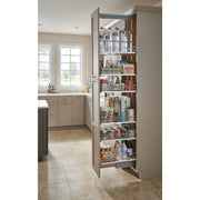 13 in Chrome Solid Bottom Pantry Pullout Soft Close Gray  13.25 in (337 mm) W x 21.68 in (551 mm) D x 58.25 in (1480 mm) H