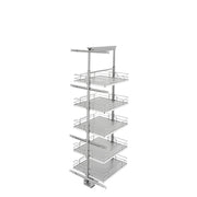 19 in Chrome Solid Bottom Pantry Pullout Soft Close Gray  19.25 in (489 mm) W x 21.69 in (551 mm) D x 58.25 in (1480 mm) H