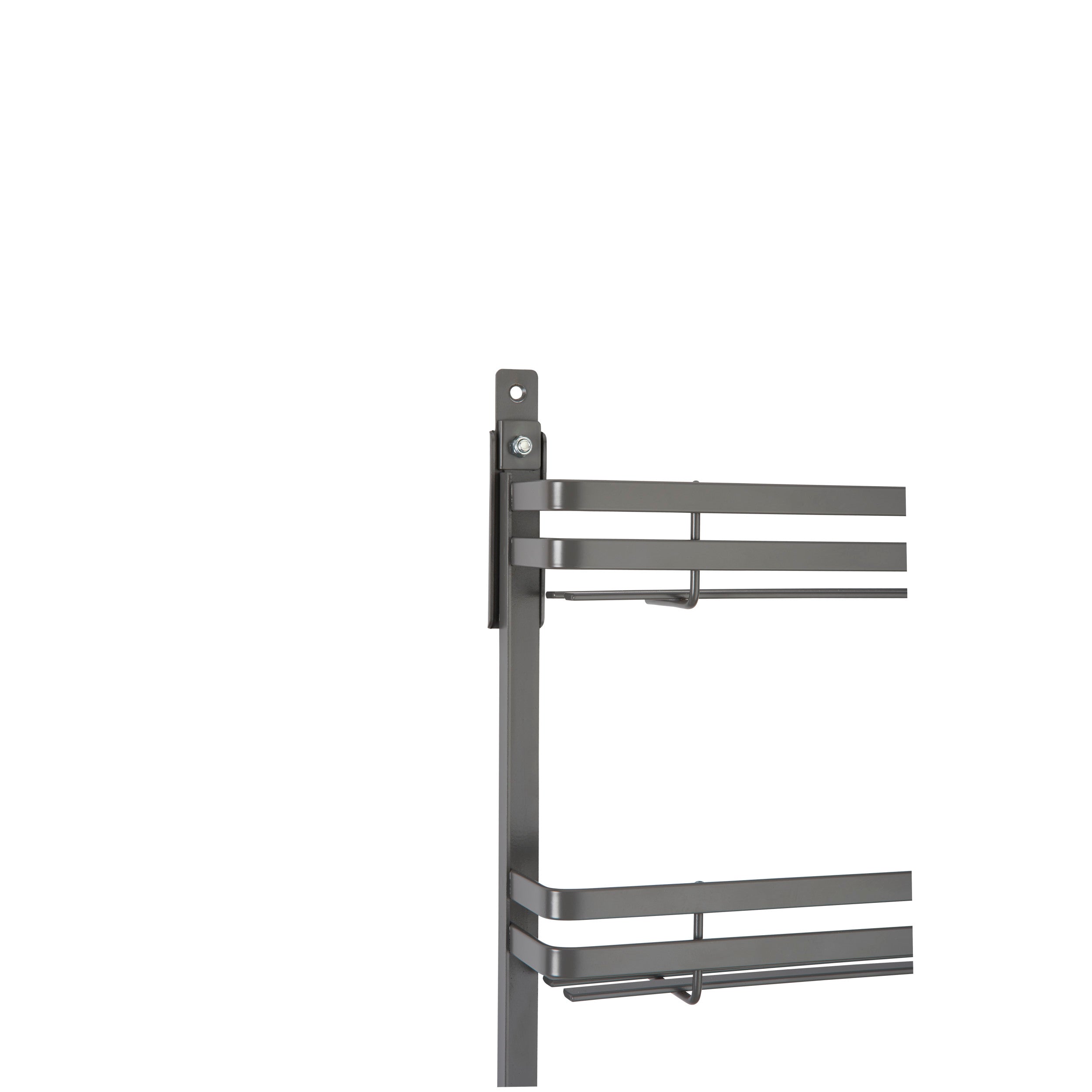 Small Flat Metal Door mount Spice Rack Orion Gray  7.87 in (200 mm) W x 2.48 in (63 mm) D x 23.35 in (593 mm) H