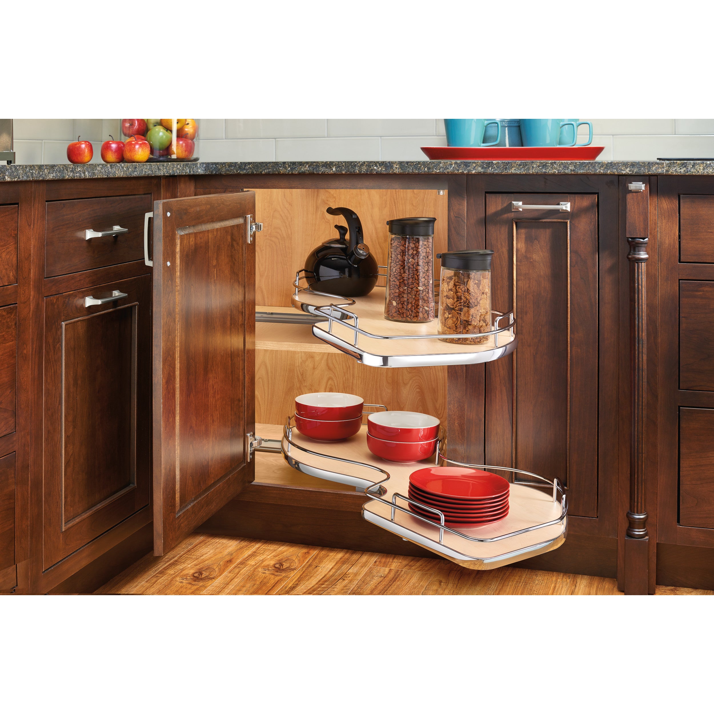 15 in Two-Tier Organizer for a Blind Left Natural  33 in (838 mm) W x 21.88 in (556 mm) D x 24.44 in (621 mm) H
