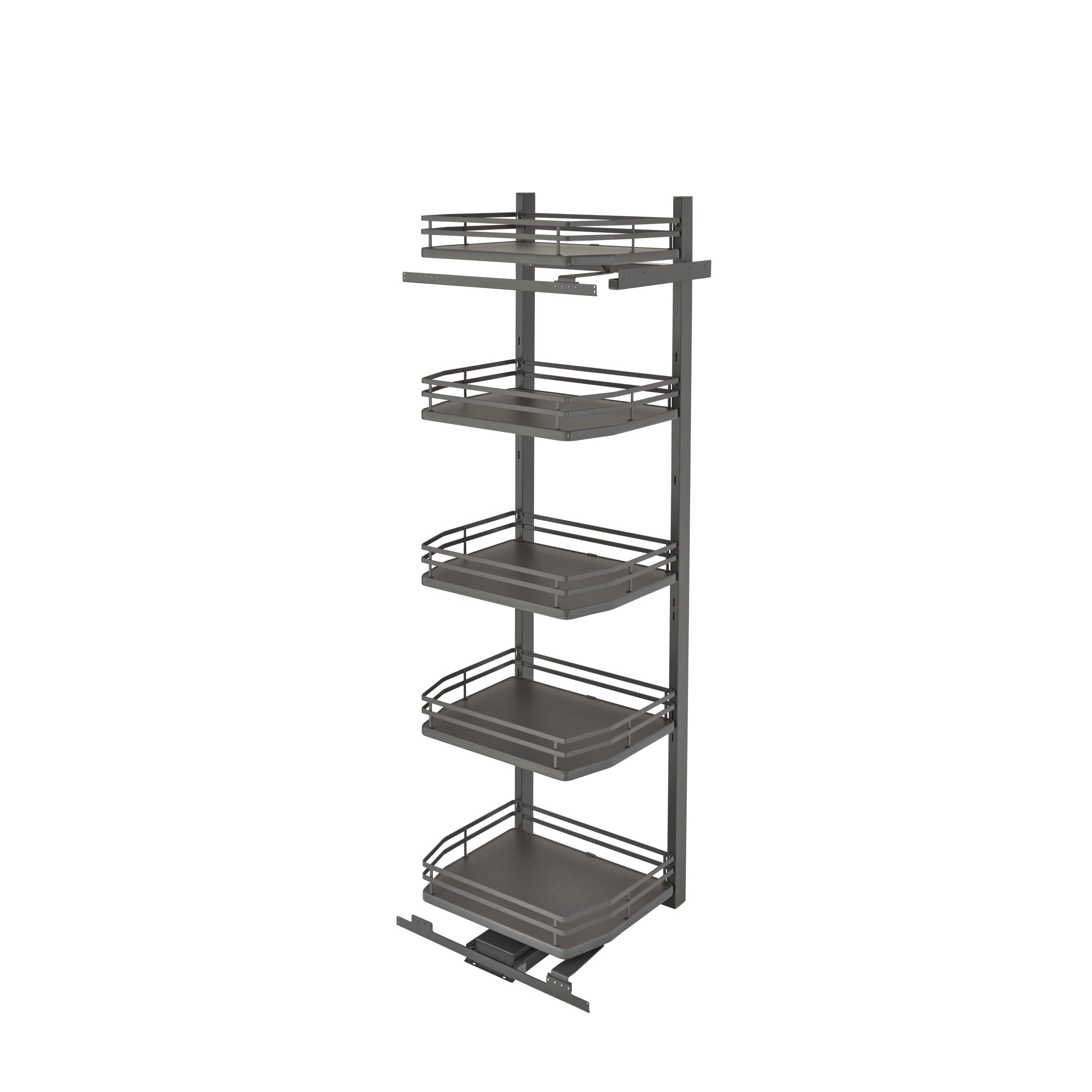 24 in Flat Wire Swing Out Pantry Gray  22.06 in (560 mm) W x 18.5 in (470 mm) D x 74.06 in (1881 mm) H