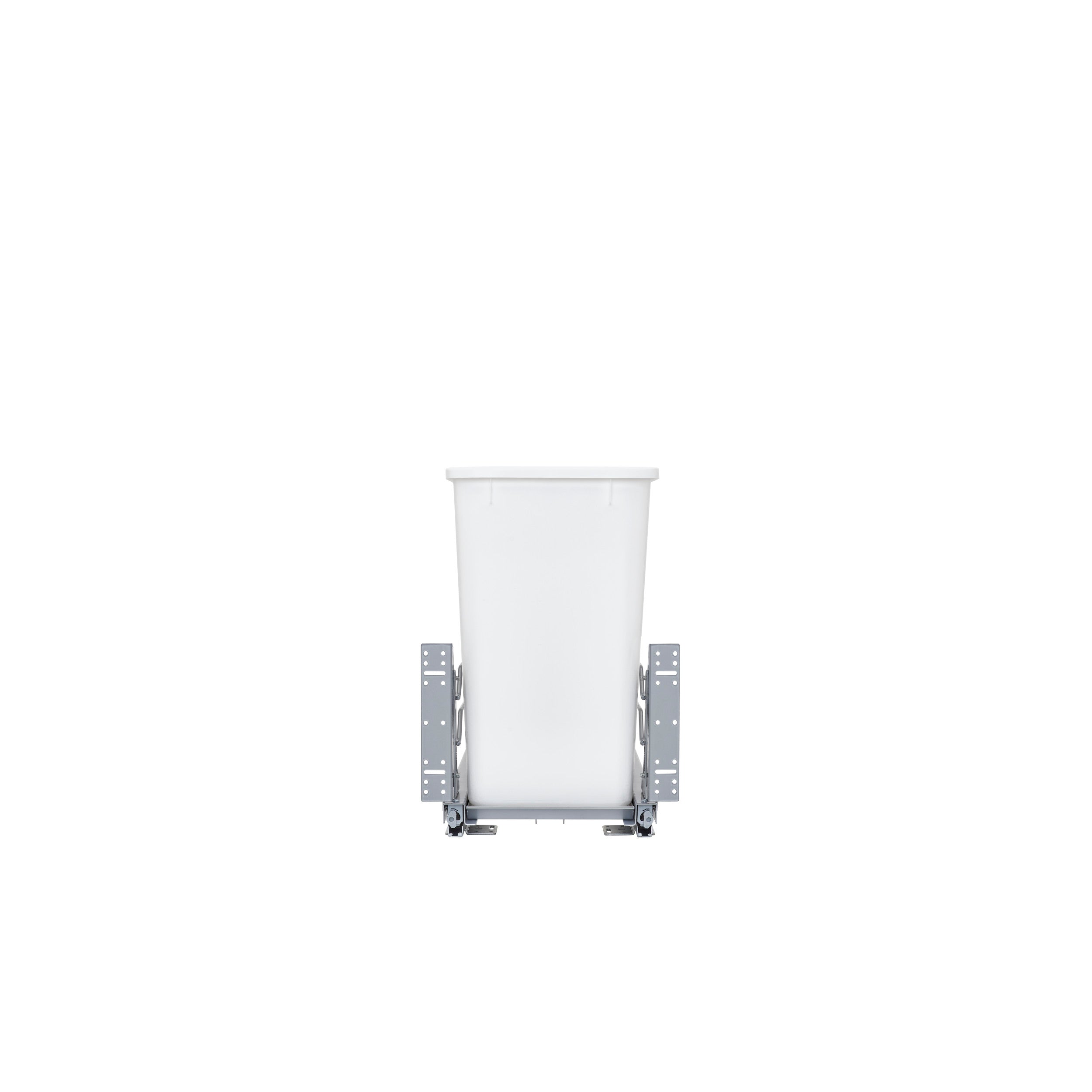 Double 27 Qrt Pull-Out Waste Container Soft-Close White  11.26 in (286 mm) W x 22.09 in (561 mm) D x 18.94 in (481 mm) H