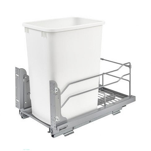 35 Qrt Pull-Out Waste Container Soft-Close White  10.88 in (276 mm) W x 22.25 in (565 mm) D x 19 in (483 mm) H