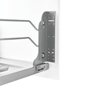 Double 35 Qrt Pull-out Waste Container Soft-Close Metallic Silver  14.38 in (365 mm) W x 22.25 in (565 mm) D x 19 in (483 mm) H