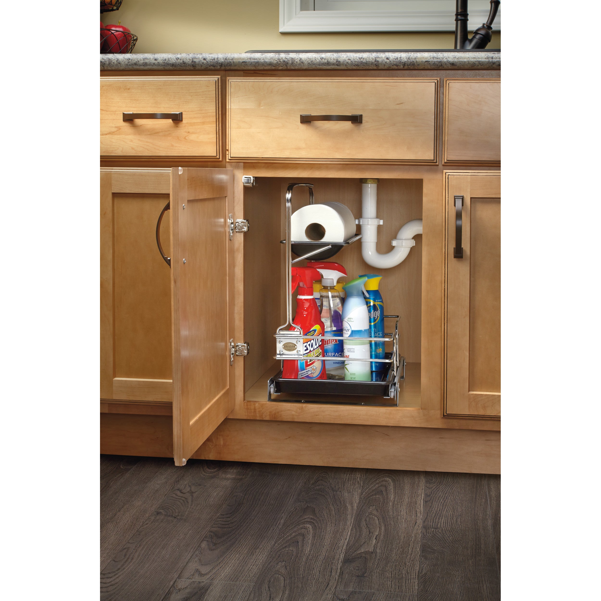 Undersink Cleaning Caddy Chrome  11.25 in (286 mm) W x 16.25 in (413 mm) D x 19.5 in (495 mm) H