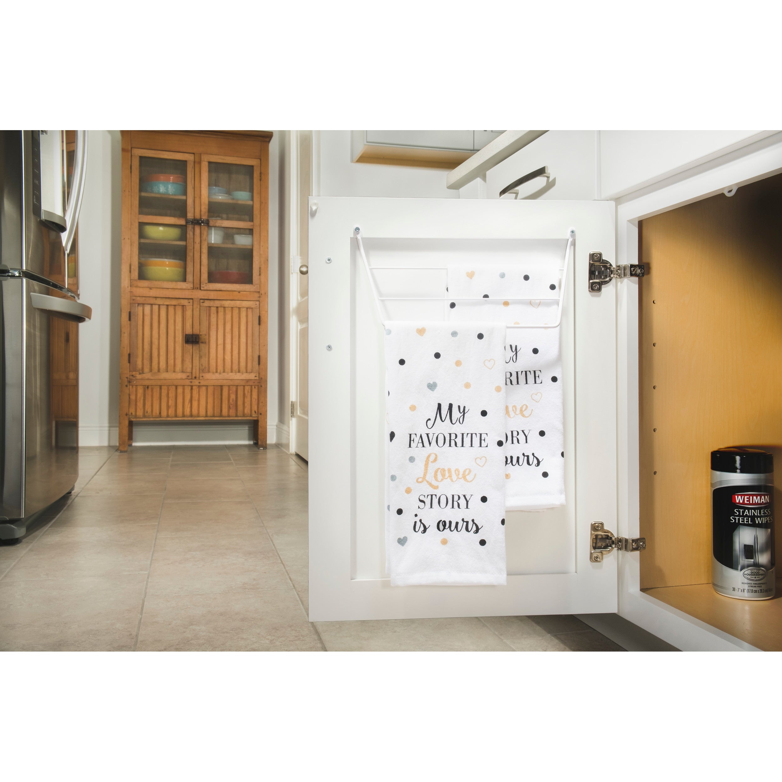 Door mount Towel Holder White  12.75 in (324 mm) W x 3.5 in (89 mm) D x 6.5 in (165 mm) H