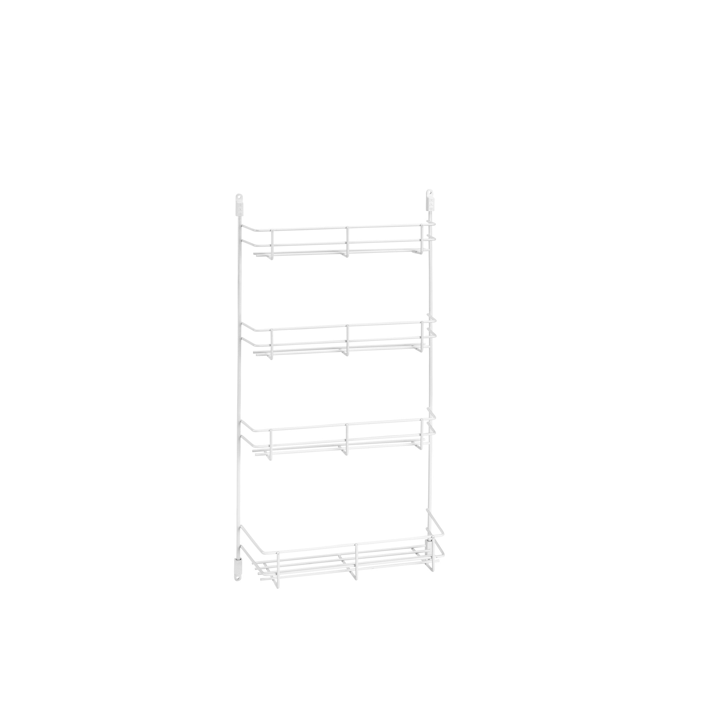 11 in Door Mount Spice Rack White  10.63 in (270 mm) W x 2.38 in (60 mm) D x 21.38 in (543 mm) H