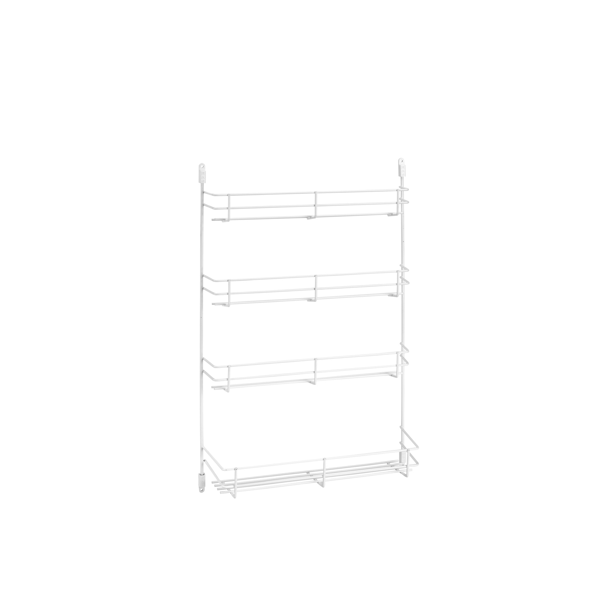 14 in Door Mount Spice Rack White  13.63 in (346 mm) W x 2.38 in (60 mm) D x 21.38 in (543 mm) H