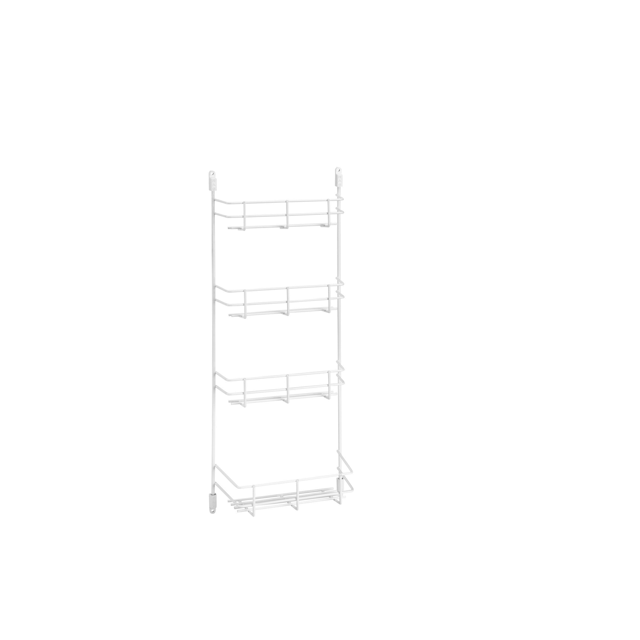 8 in Door Mount Spice Rack White  7.88 in (200 mm) W x 2.38 in (60 mm) D x 21.38 in (543 mm) H