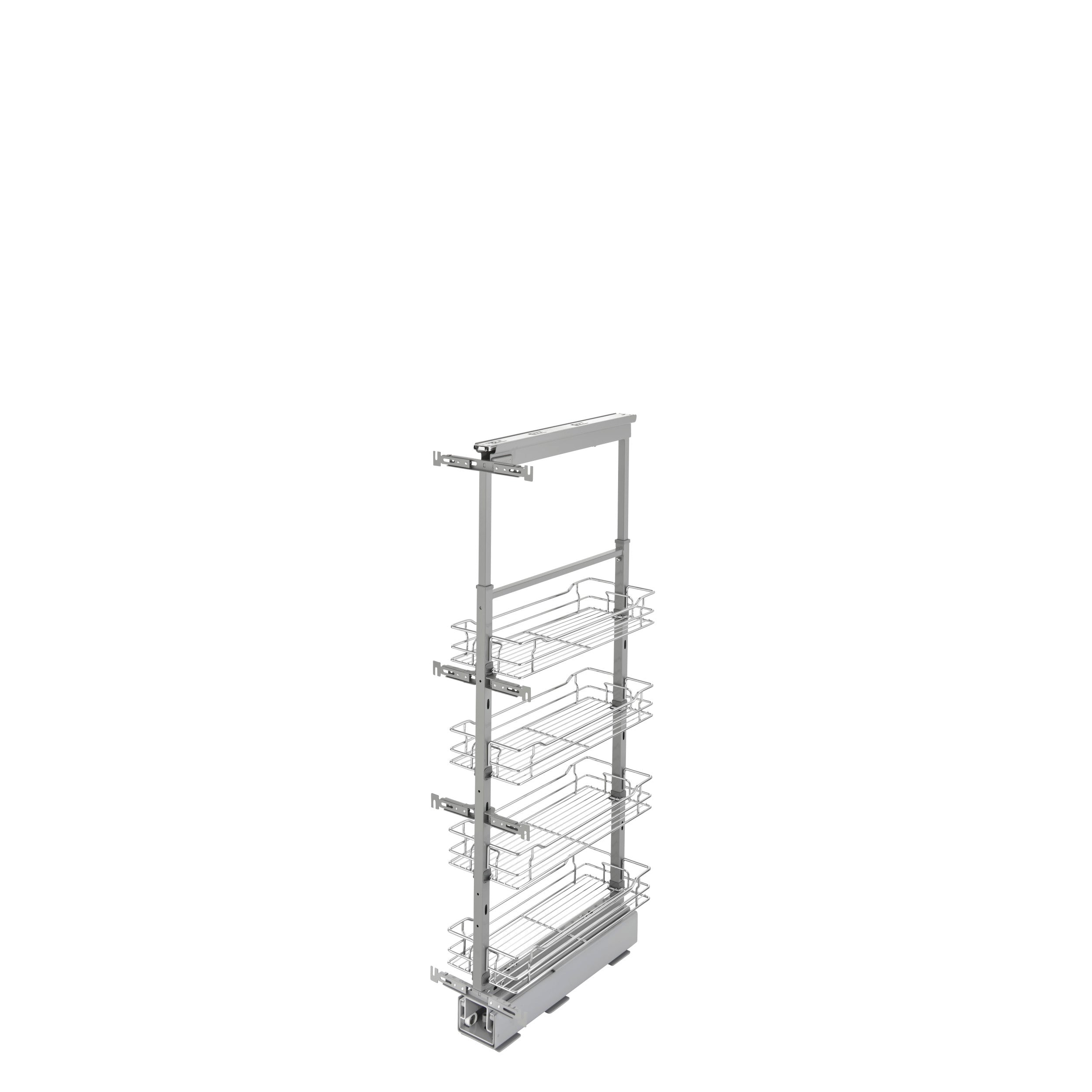 8 in Chrome Basket Pantry Pullout Soft Close Chrome  8.25 in (210 mm) W x 21.69 in (551 mm) D x 43.41 in (1103 mm) H