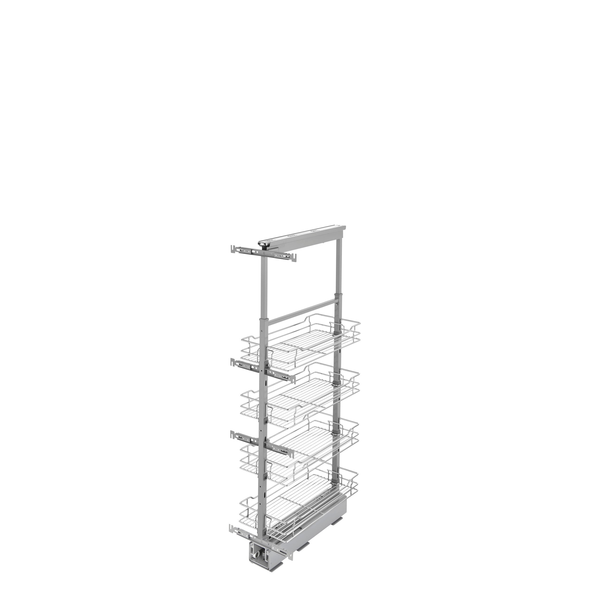 10 in Chrome Basket Pantry Pullout Soft Close Chrome  10.25 in (260 mm) W x 21.69 in (551 mm) D x 43.41 in (1103 mm) H