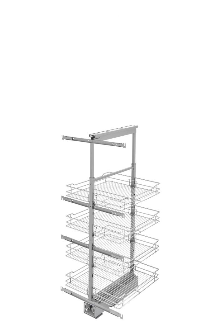 20 in Chrome Basket Pantry Pullout Soft Close Chrome  20.69 in (526 mm) W x 21.69 in (551 mm) D x 43.41 in (1103 mm) H