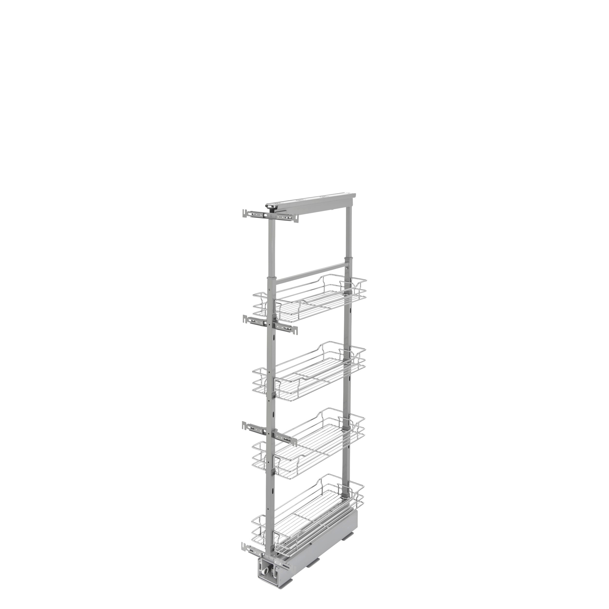 8 in Chrome Basket Pantry Pullout Soft Close Chrome  9.61 in (244 mm) W x 21.69 in (551 mm) D x 50.75 in (1289 mm) H