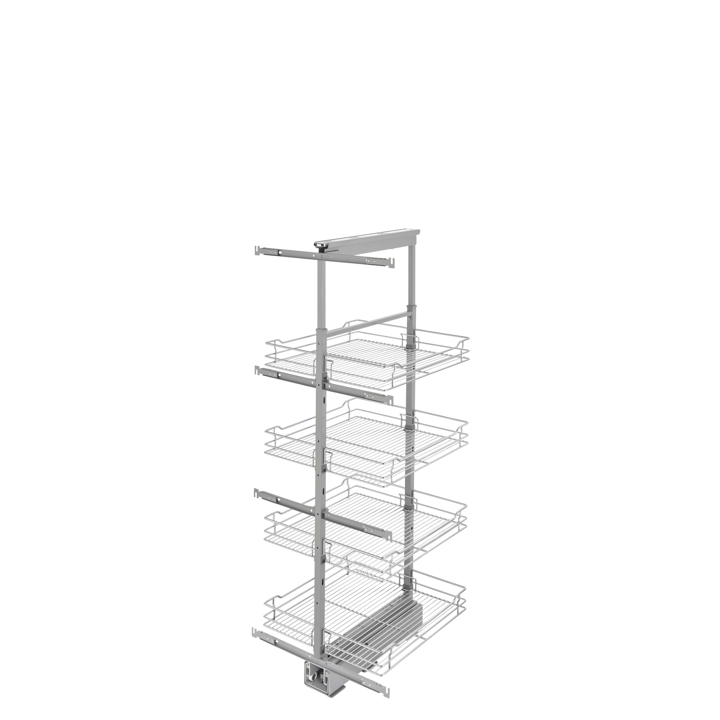 20 in Chrome Basket Pantry Pullout Soft Close Chrome  20.69 in (526 mm) W x 21.69 in (551 mm) D x 50.75 in (1289 mm) H