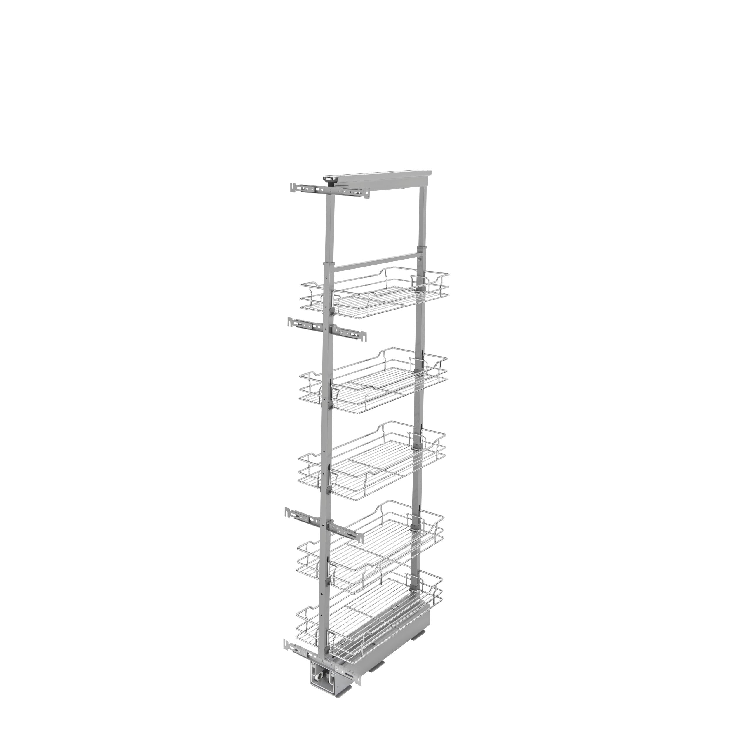 10 in Chrome Basket Pantry Pullout Soft Close Chrome  10.25 in (260 mm) W x 21.69 in (551 mm) D x 58.25 in (1480 mm) H