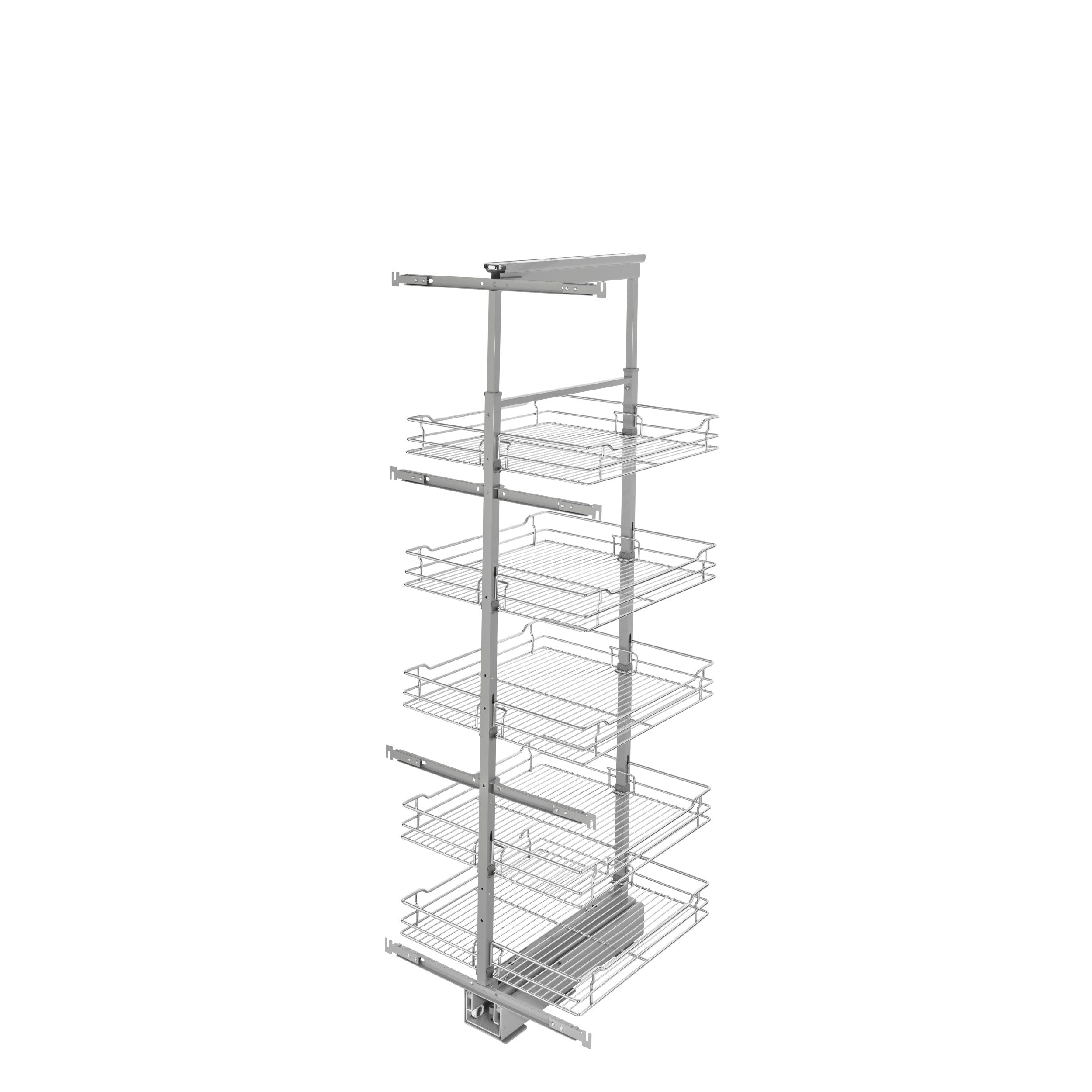20 in Chrome Basket Pantry Pullout Soft Close Chrome  20.69 in (526 mm) W x 21.69 in (551 mm) D x 58.25 in (1480 mm) H