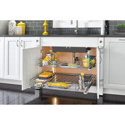 33 in Chrome U-Shaped Pull Out w/Soft-Close Chrome  32.5 in (826 mm) W x 21.9 in (556 mm) D x 5.2 in (132 mm) H