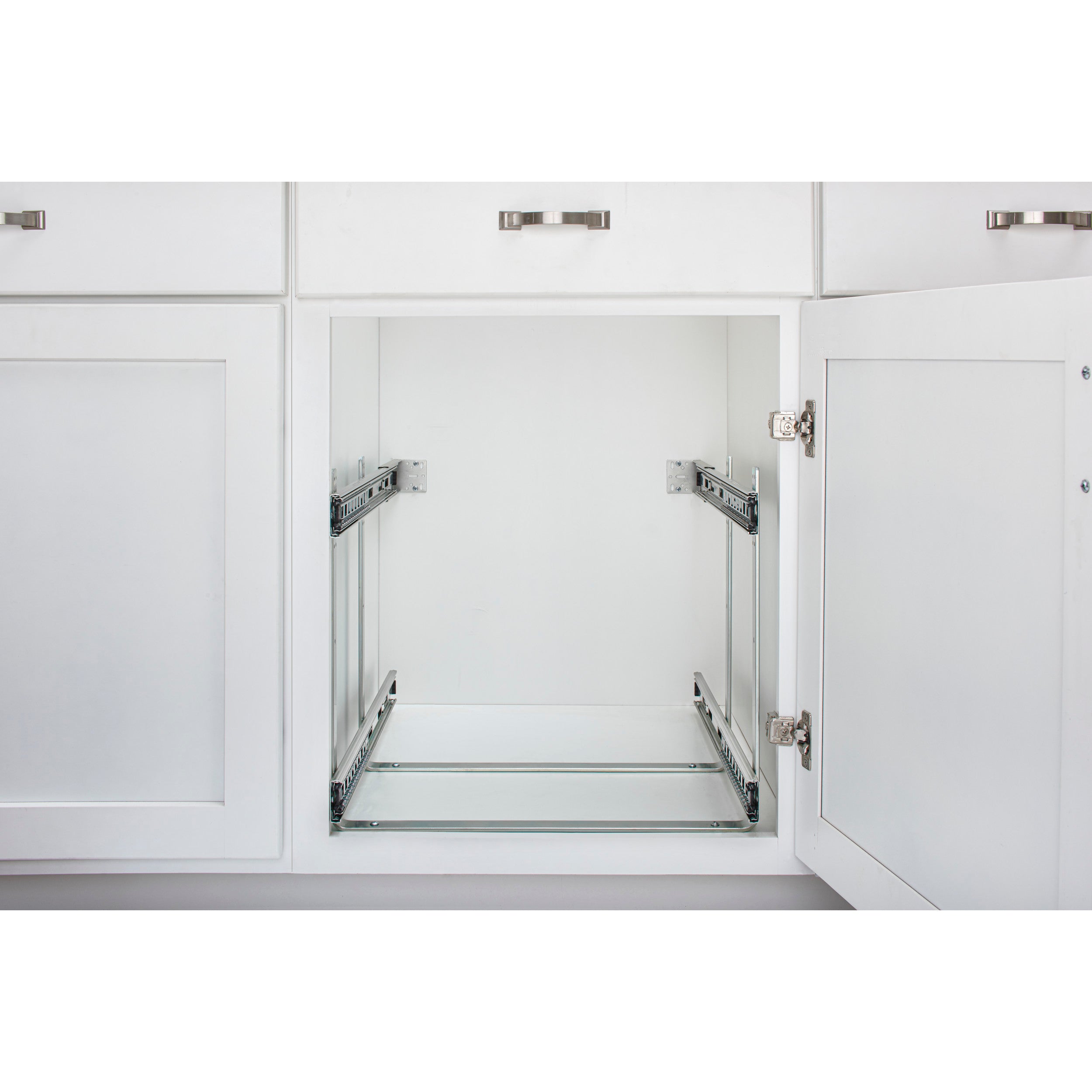 12 in Two-Tier Cookware Organizer Chrome  11.75 in (298 mm) W x 22 in (559 mm) D x 18 in (457 mm) H