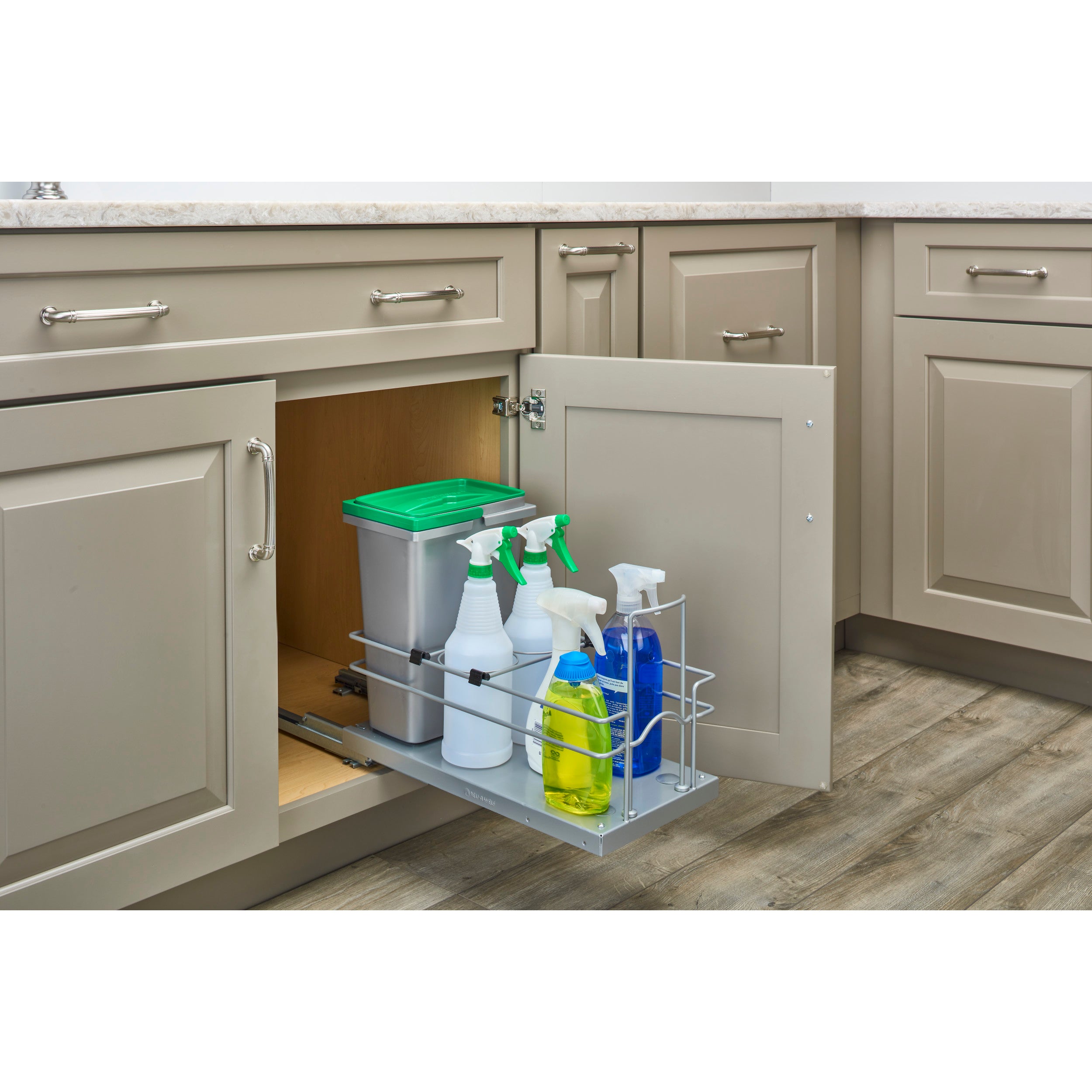 Sink Base Waste and Cleaning Pullout Gray  8.94 in (227 mm) W x 18.63 in (473 mm) D x 14.25 in (362 mm) H