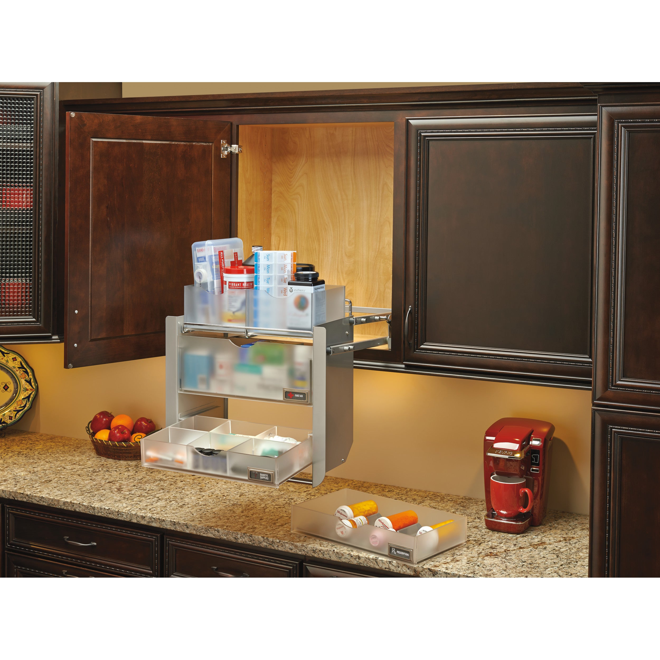 24 in Chrome Universal Pull Down Chrome  22.25 in (565 mm) W x 10.5 in (267 mm) D x 22.5 in (572 mm) H